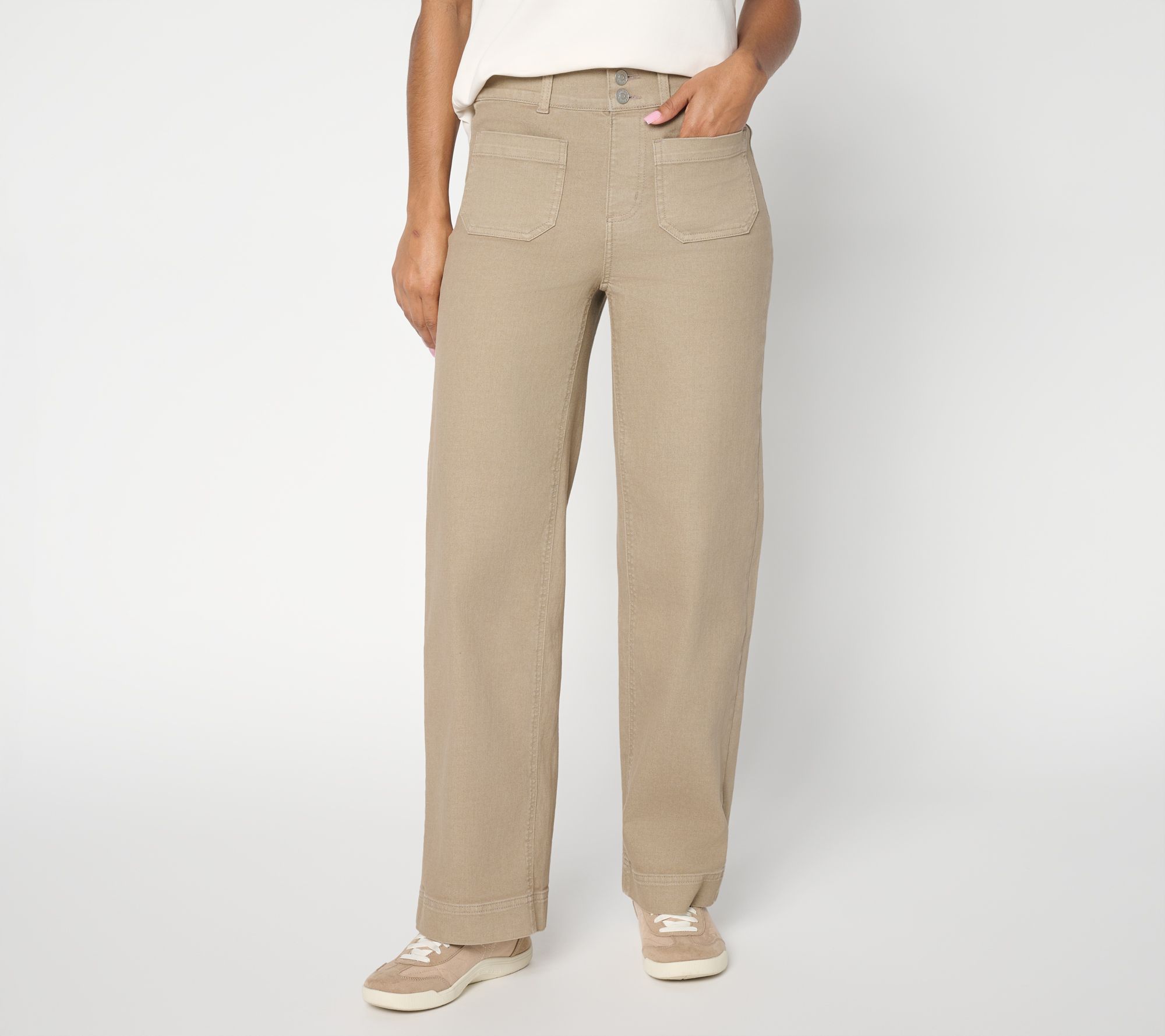 Denim & Co. Regular So Soft Denim Double Button Trouser Jeans