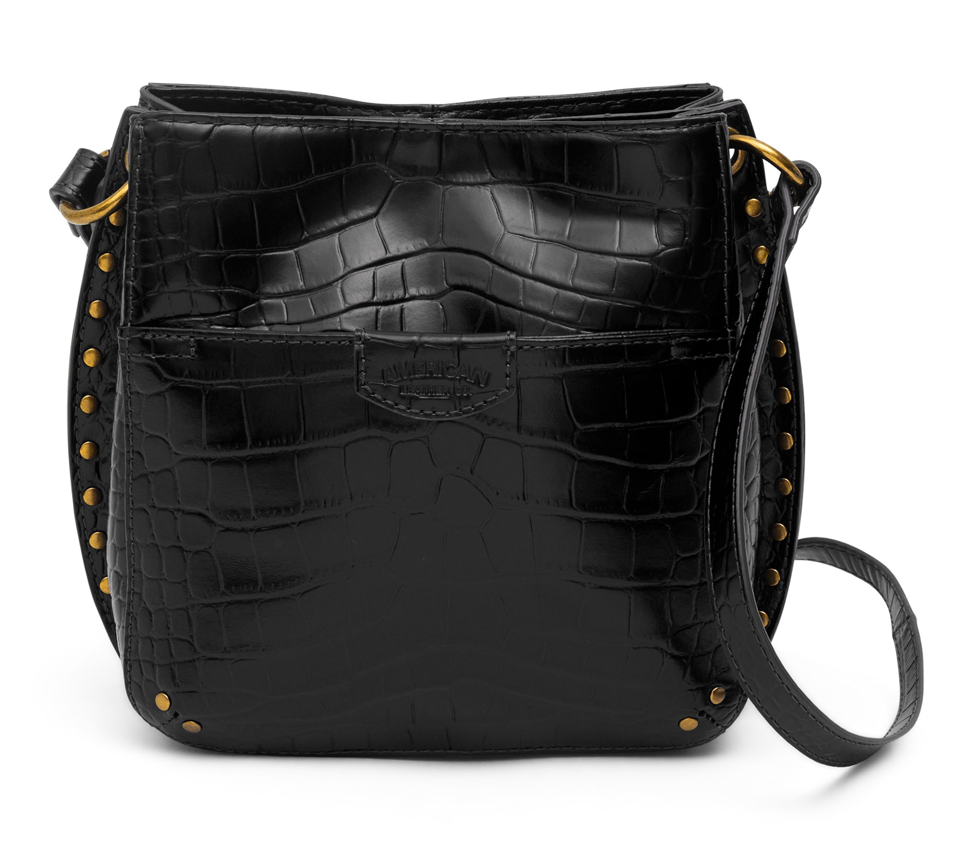 American Leather Co. Lewis Triple Entry Studded Crossbody