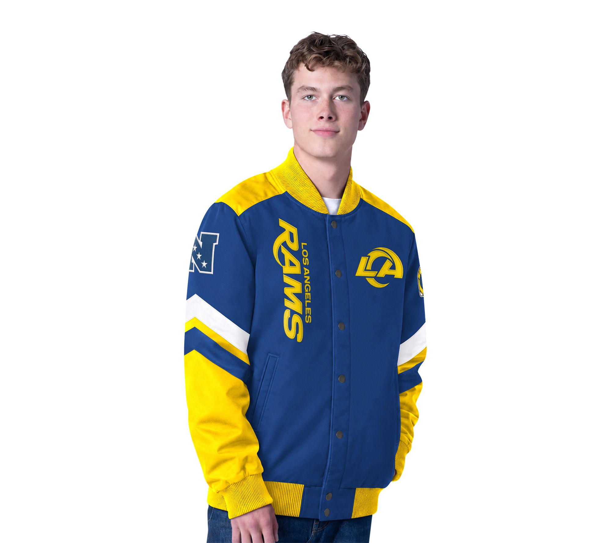 NFL Officially Licensed Men's Snapfront Racing Varsity Jacket