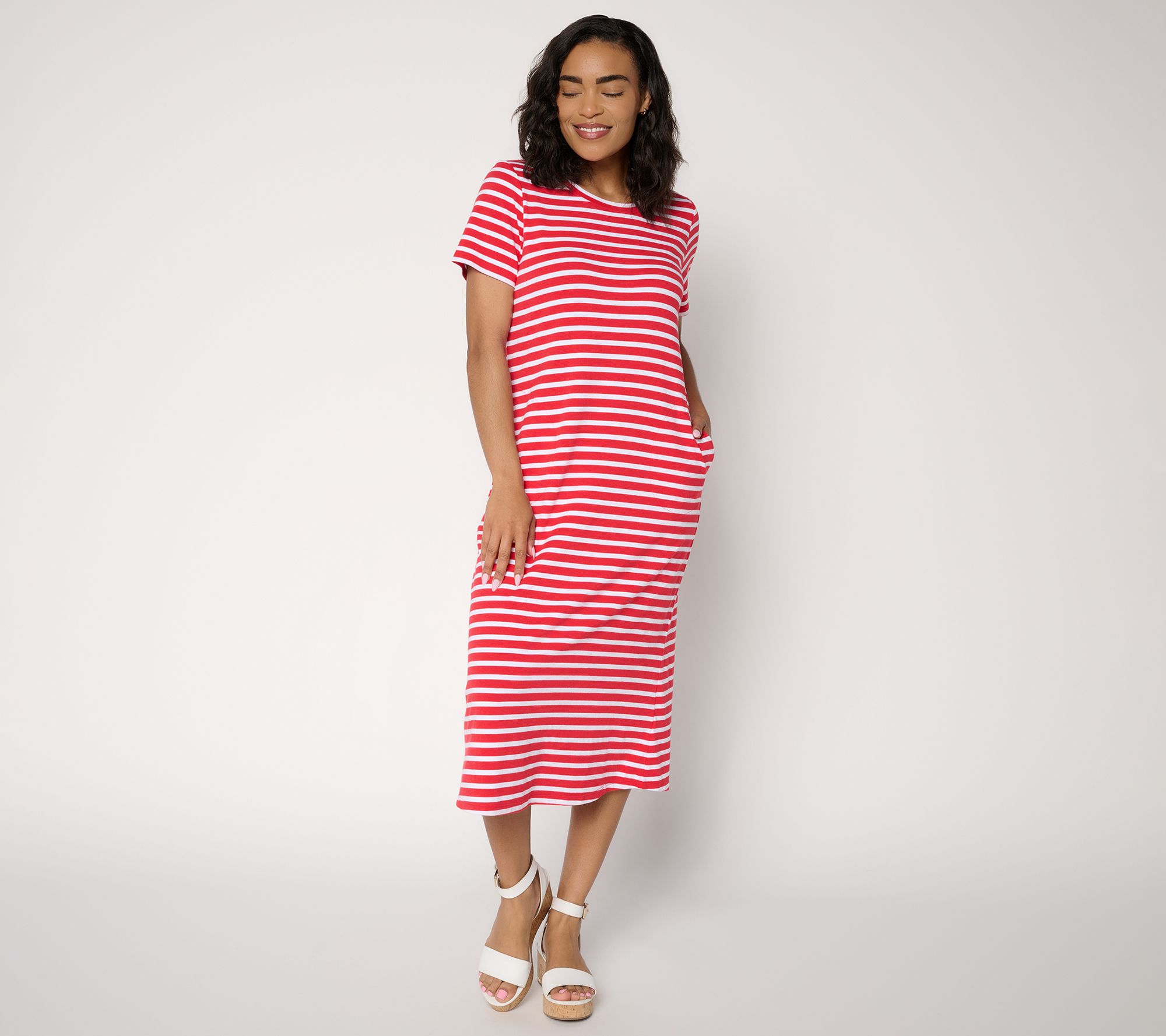 "As Is" Liberty Belles by Kim Gravel Regular TripleLuxe Knit Stripe Dress