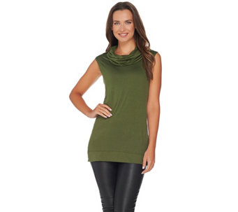 Lisa Rinna Collection Sleeveless Cowl Neck Knit Top - A279894