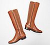 Isaac Mizrahi Live! Wide Calf Leather and Stretch Riding Boots, 1 of 2