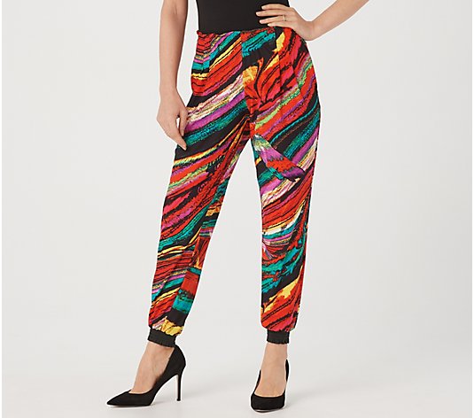 Attitudes by Renee Regular Too Chic To Sweat Printed Jogger Pants