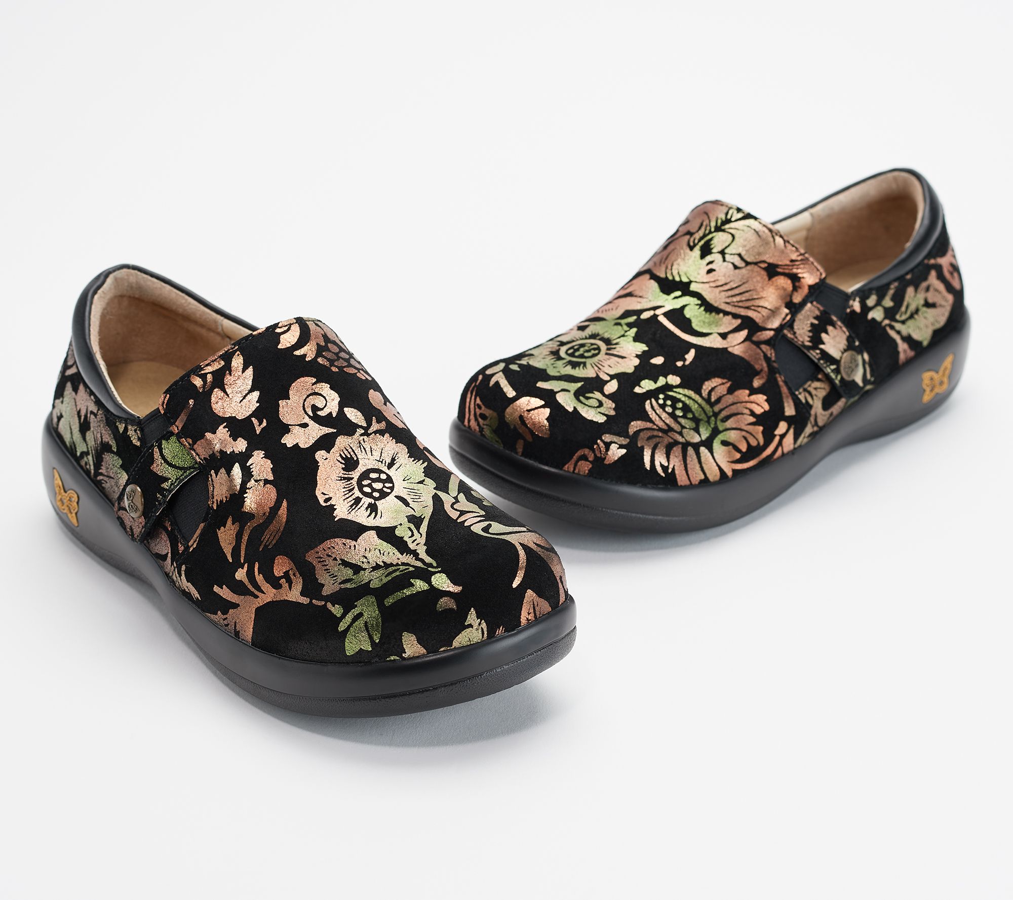 "As Is" Alegria Leather Slip-On Shoes with Double Gore- Kara