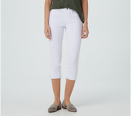 Laurie Felt Petite Colored Silky Denim Capri Pull-On Jeans