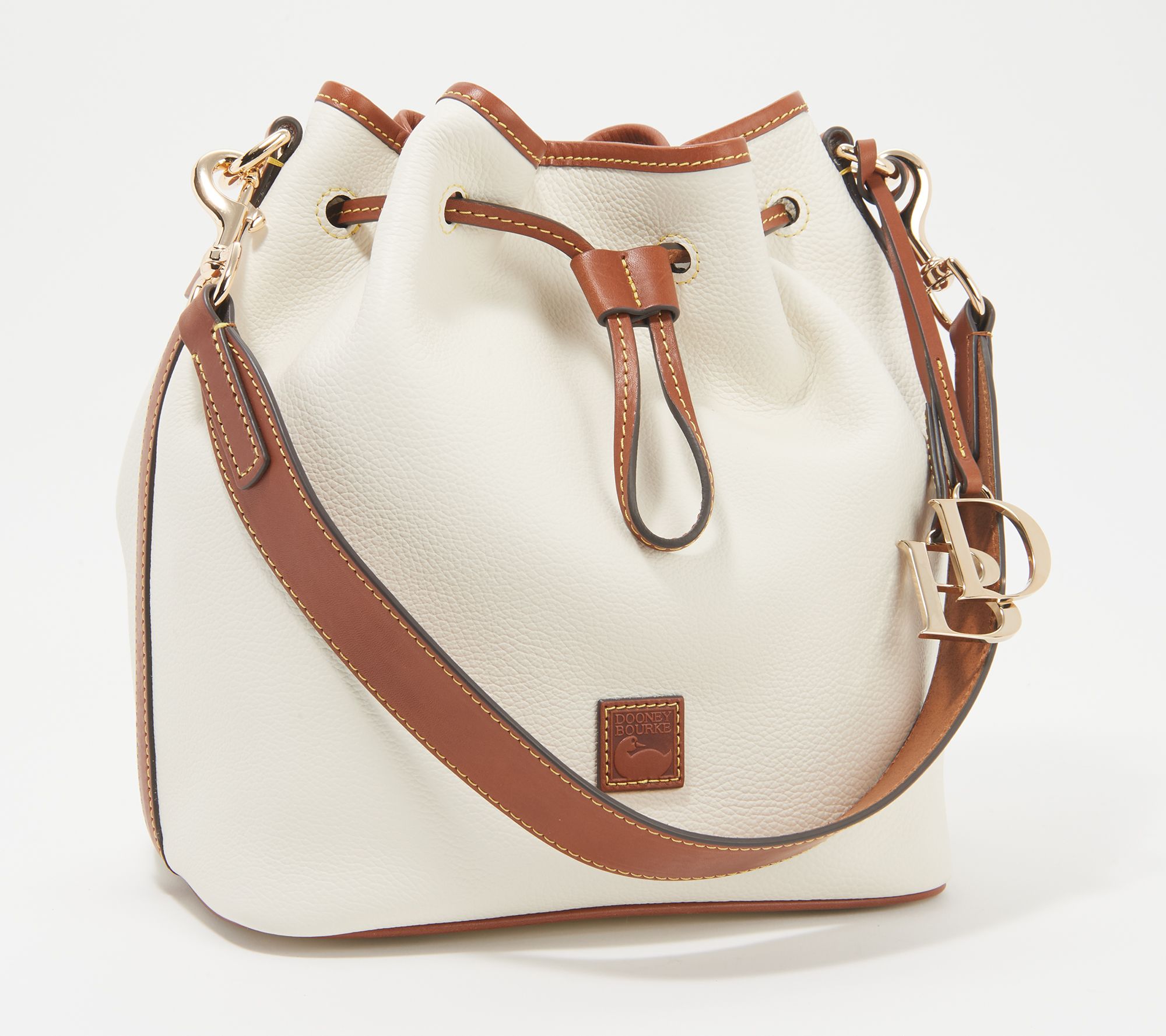 Dooney & Bourke Pebble Leather Serena Drawstring with Pouch on QVC