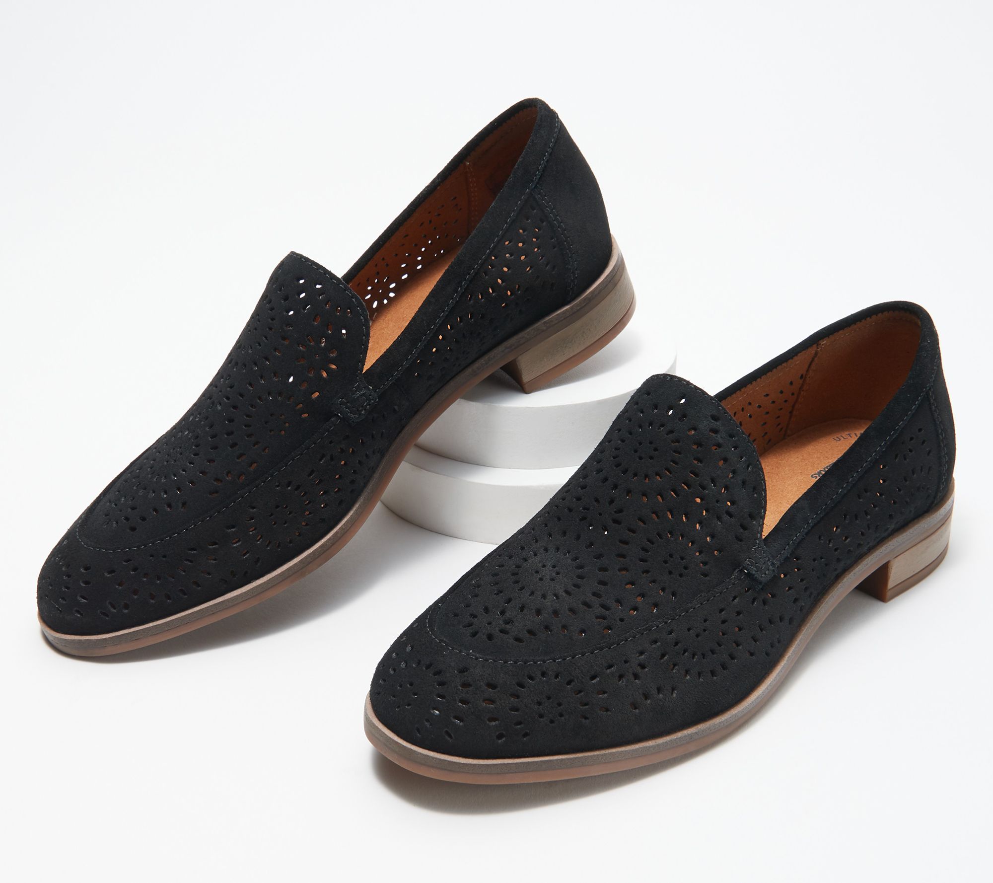Clarks Collection Perforated Suede Loafers - Trish Calla - QVC.com