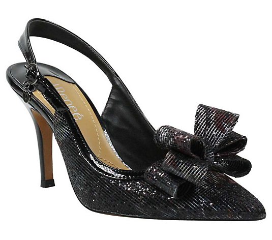 J. Renee Slingback Pumps with Bow Detail - Charise