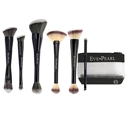 EVE PEARL 7-Pc Dual Brush Set with Makeup Bag