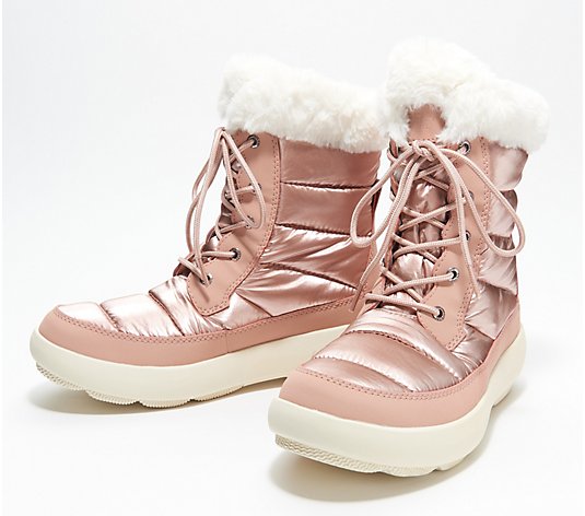 Sperry Bearing Plushwave Faux Fur Lace-Up Boots