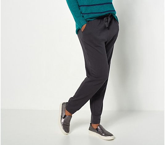 Candace Cameron Bure Regular French Terry Pant with Ruffle Detail