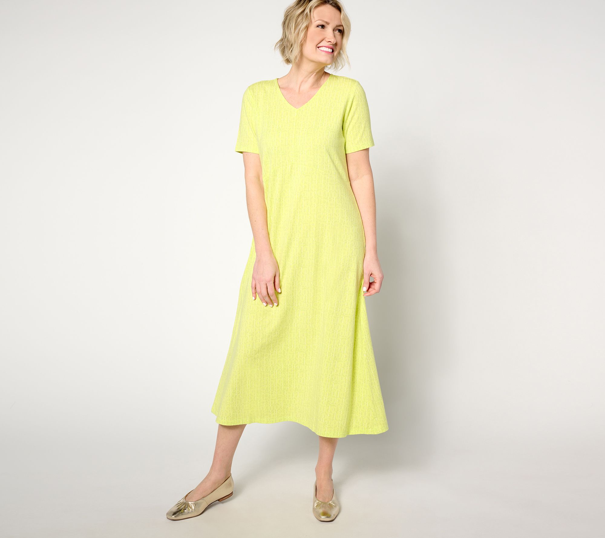 Joan Rivers Petite Printed Knit Midi Dress