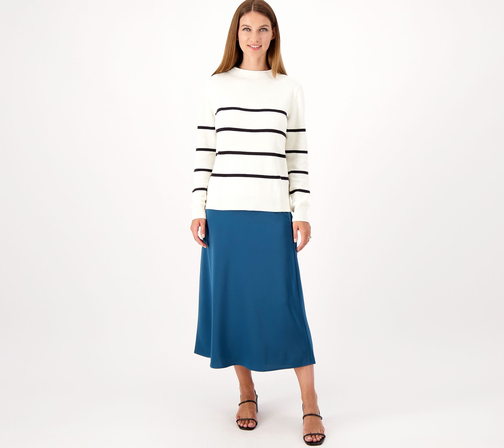 Candace Cameron Bure Regular Pull-On Satin Skirt - QVC.com