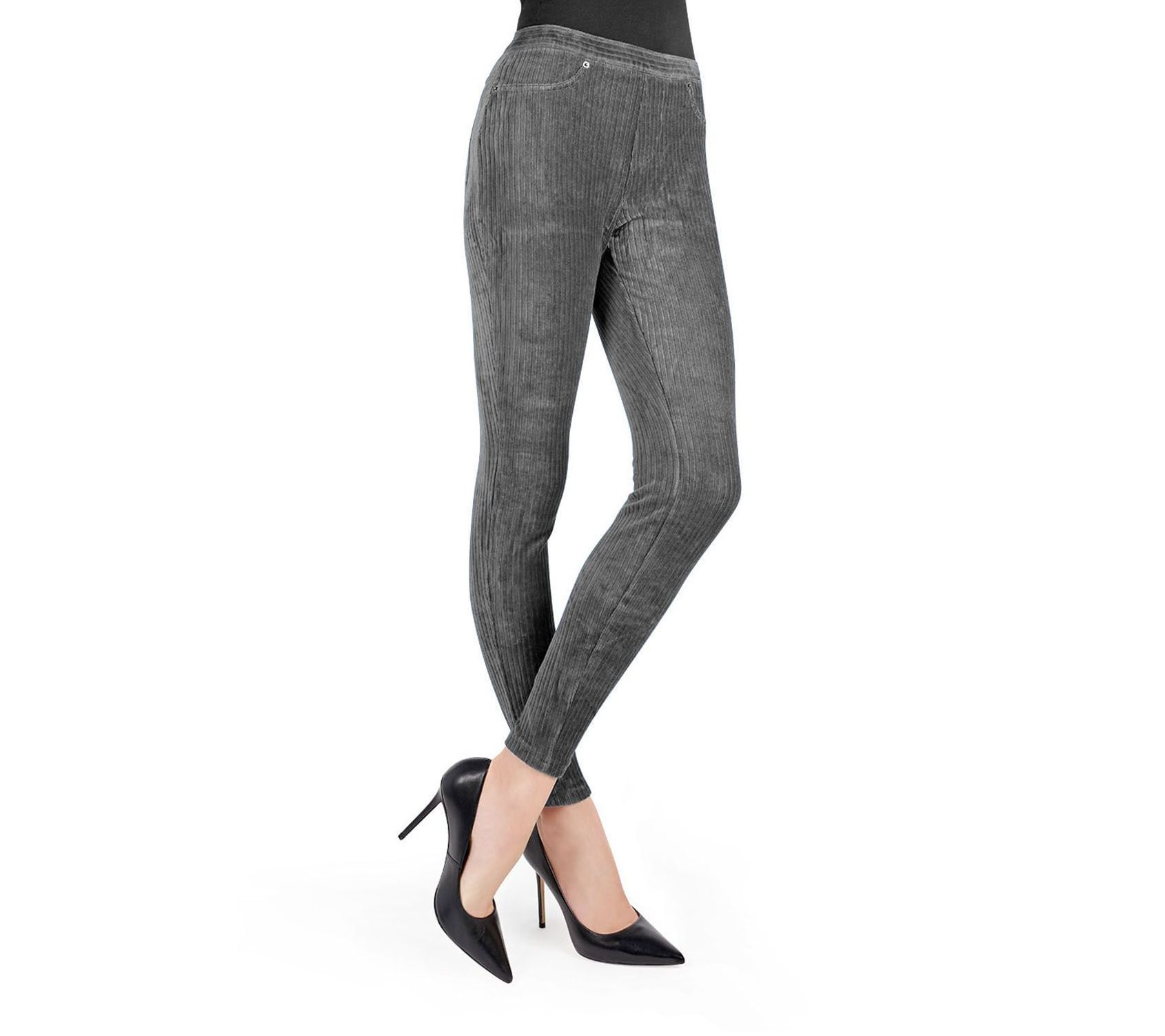 Memoi Wide-Rib Stretch Corduroy Leggings