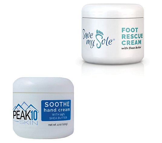 PEAK 10 SKIN Duo SAVE MY SOLE Foot Cream & SOOTHE Hand Cream