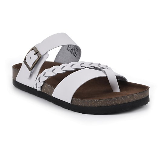 White Mountain Footbed Leather Sandals - Hazy
