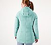 Lands' End Petite Comfort Stretch Mixed Quilted Down Coat, 1 of 4