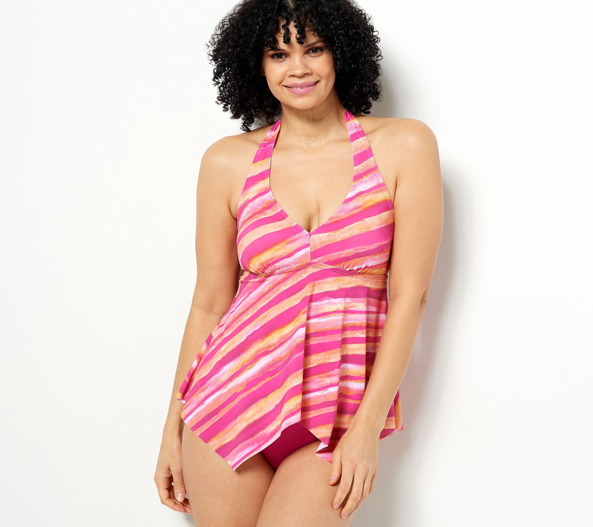 "As Is" Kim Gravel x Swimsuits For All Halter Top & Brief Set
