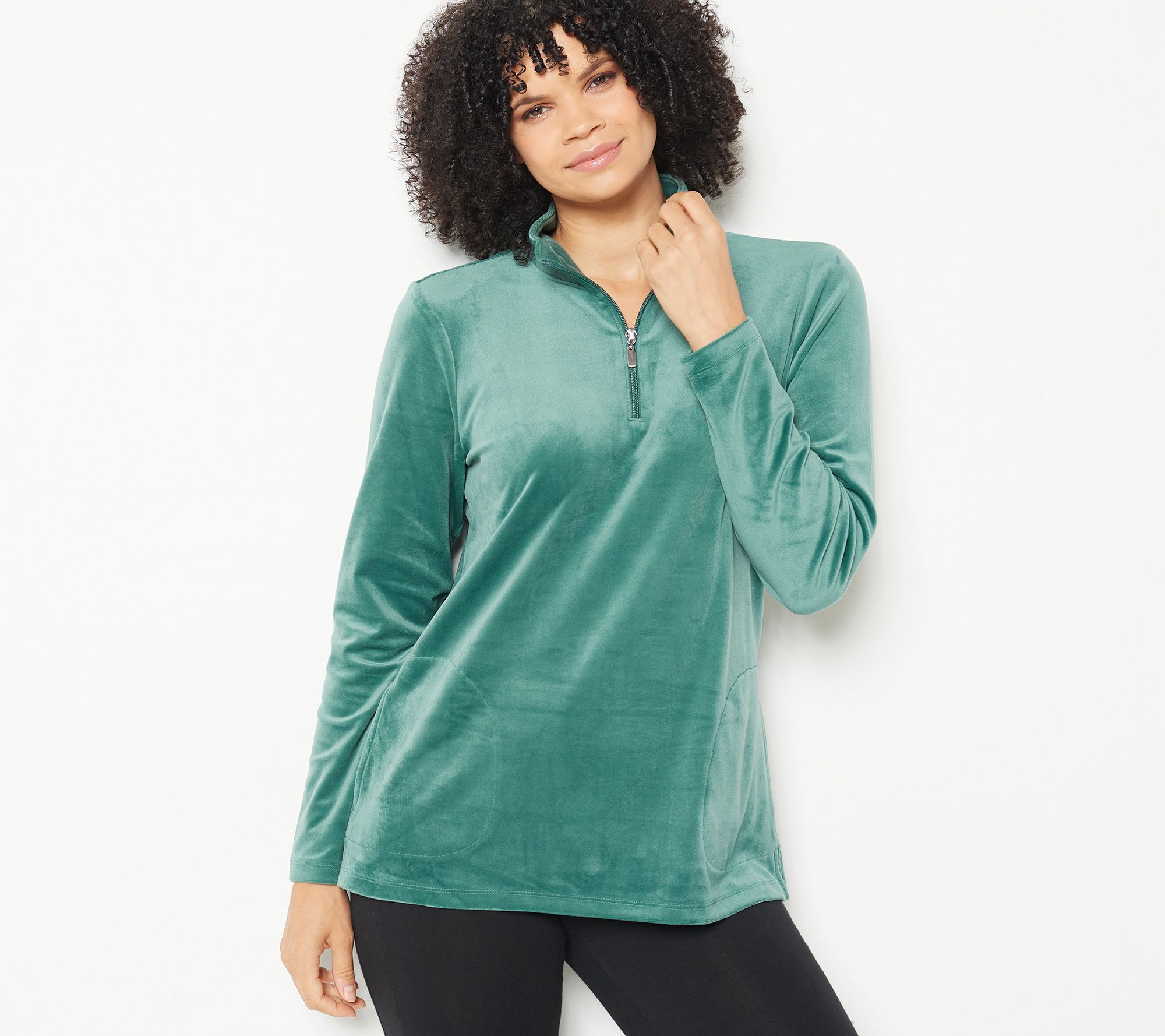 velour tunic tops