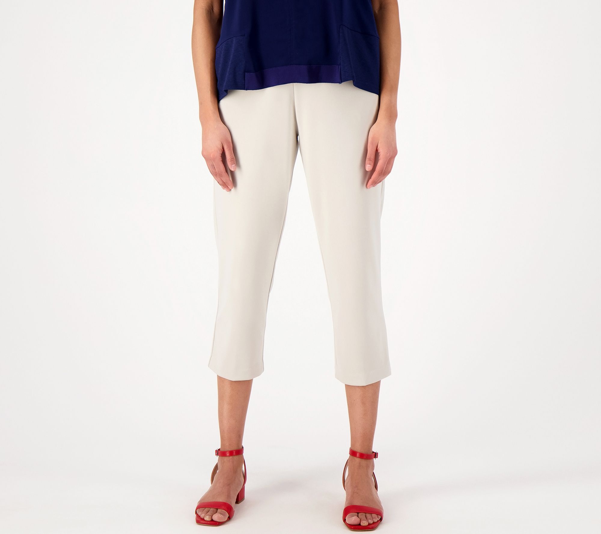 "As Is" Susan Graver Tall LK Fusion Pull-On Crop Pant