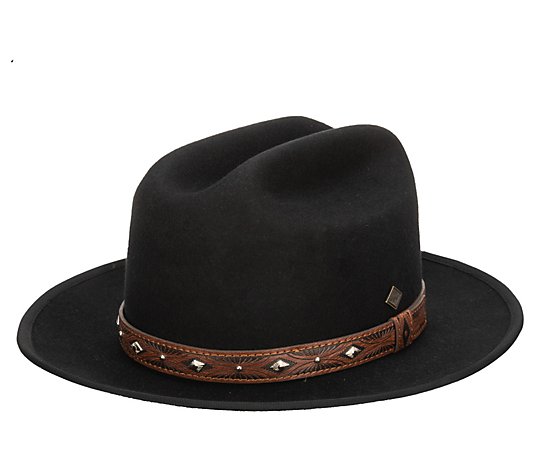 San Diego Hat Co. Men's Wool Felt Cowboy Hat w/Embossed Trim