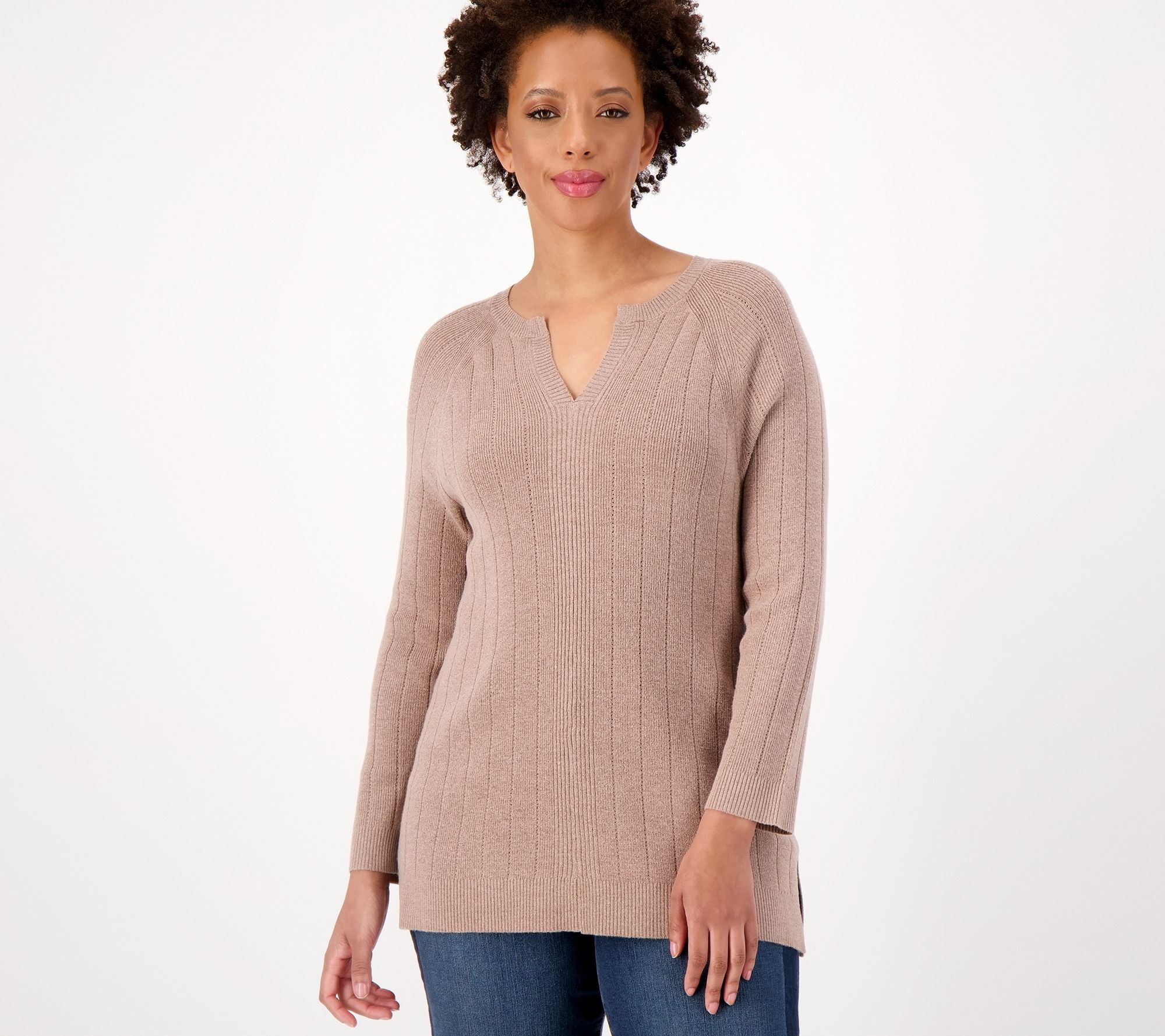 LOGO by Lori Goldstein Rayon Made From Bamboo Blend Sweater - QVC.com