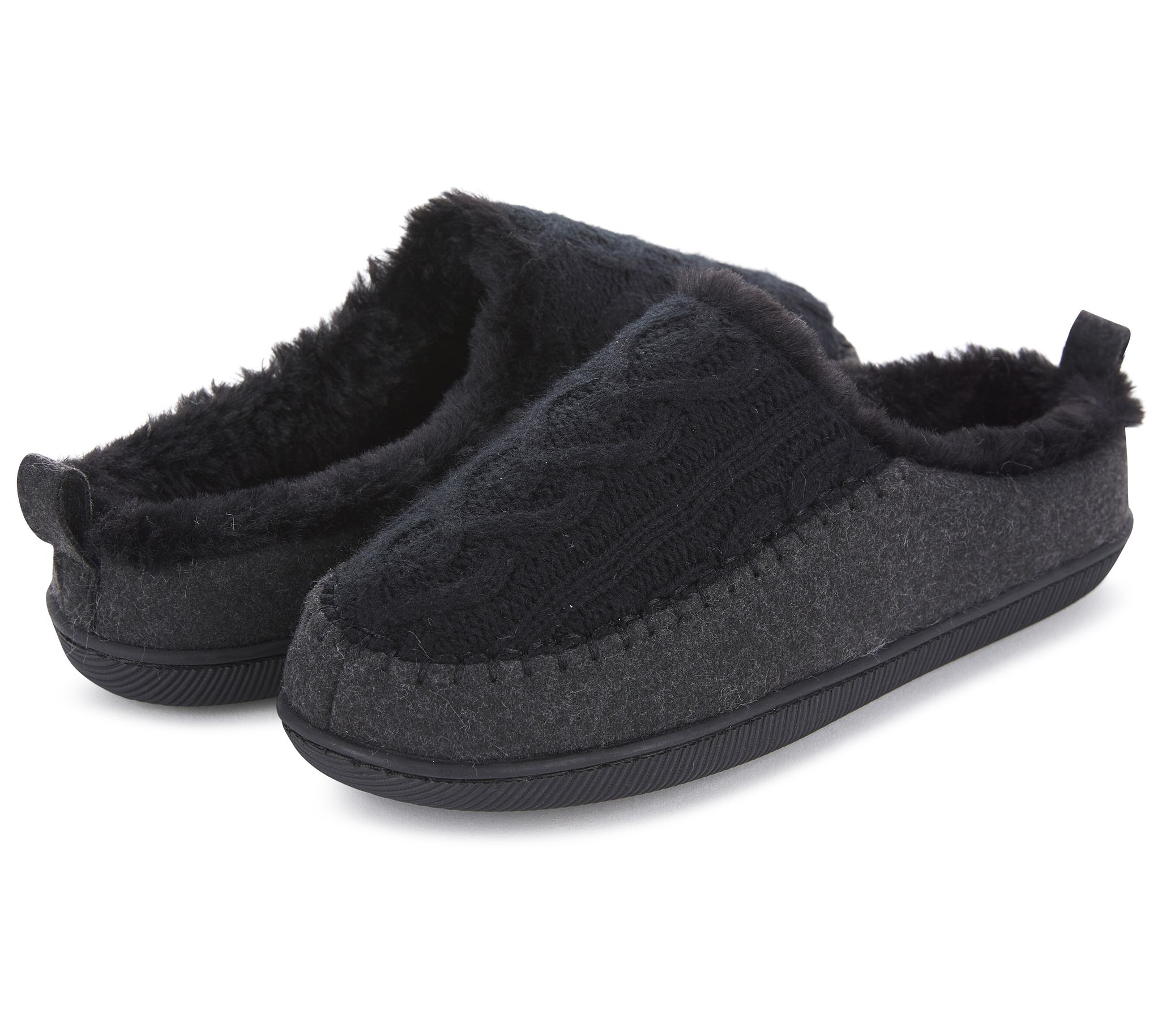 Floopi Women's Tori Cable Knit And Felt Clog Slippers
