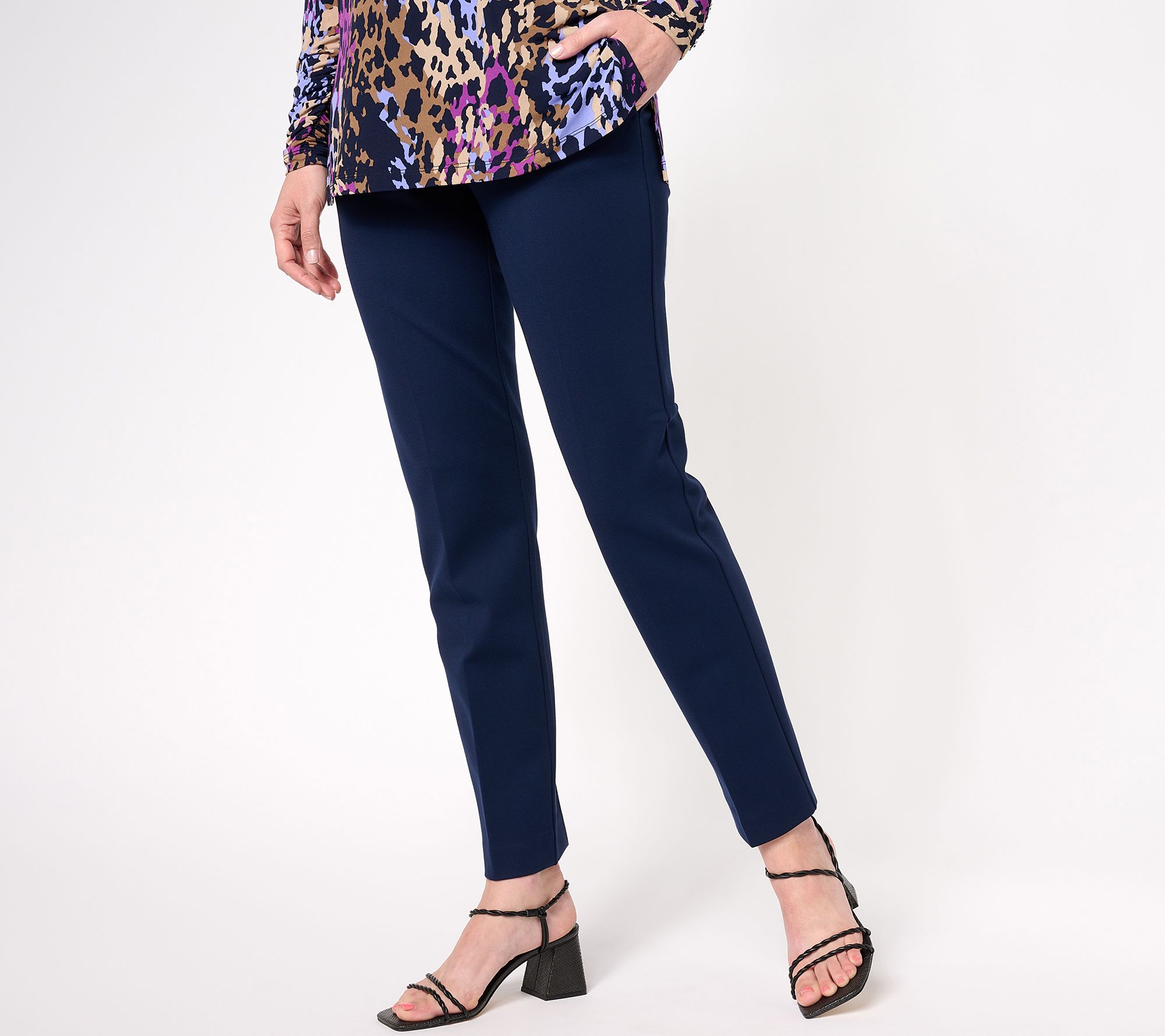 Tailored by Susan Graver Regular Smart Ponte Straight- Leg Trousers