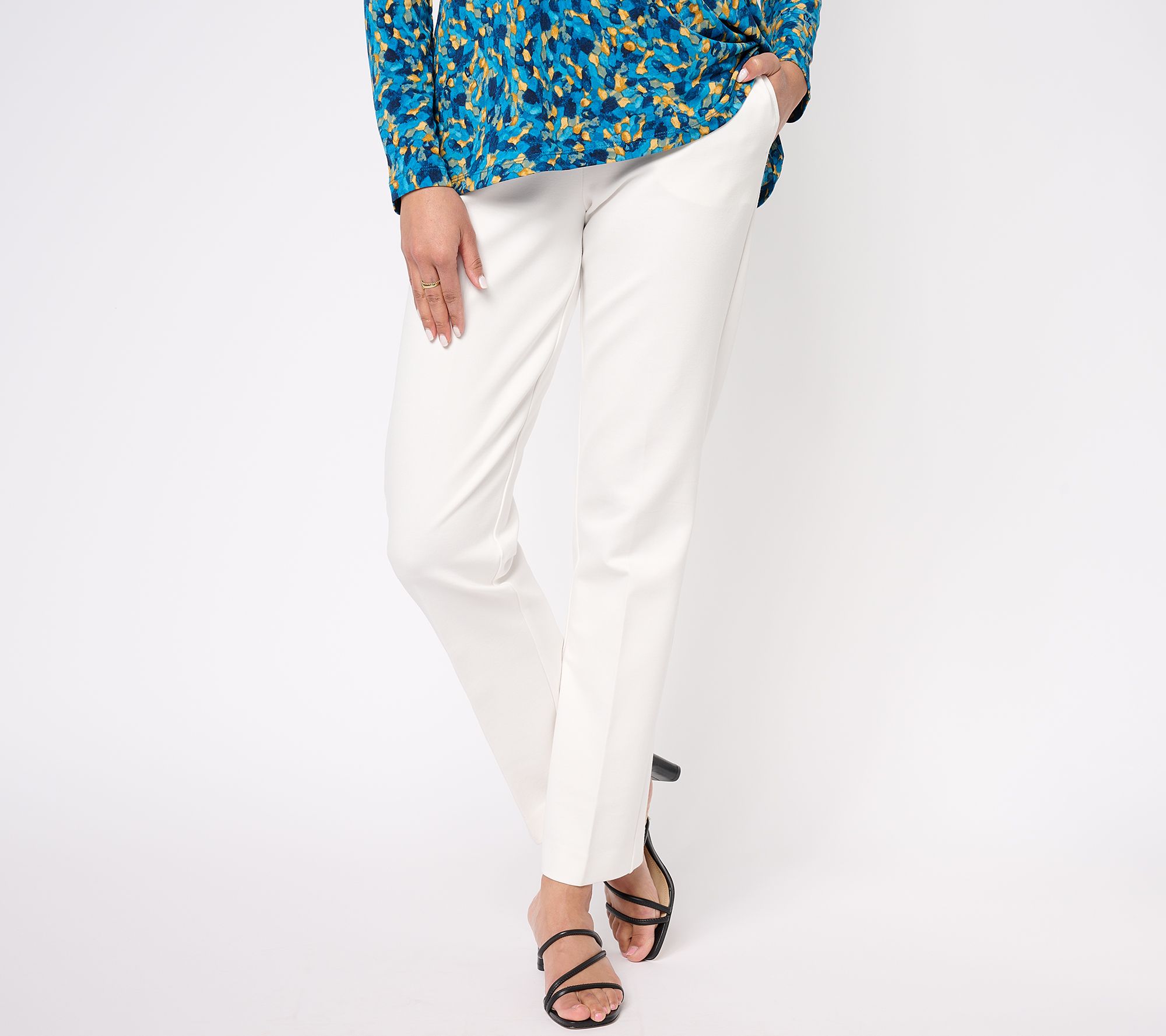 Tailored by Susan Graver Regular Smart Ponte Straight- Leg Trousers