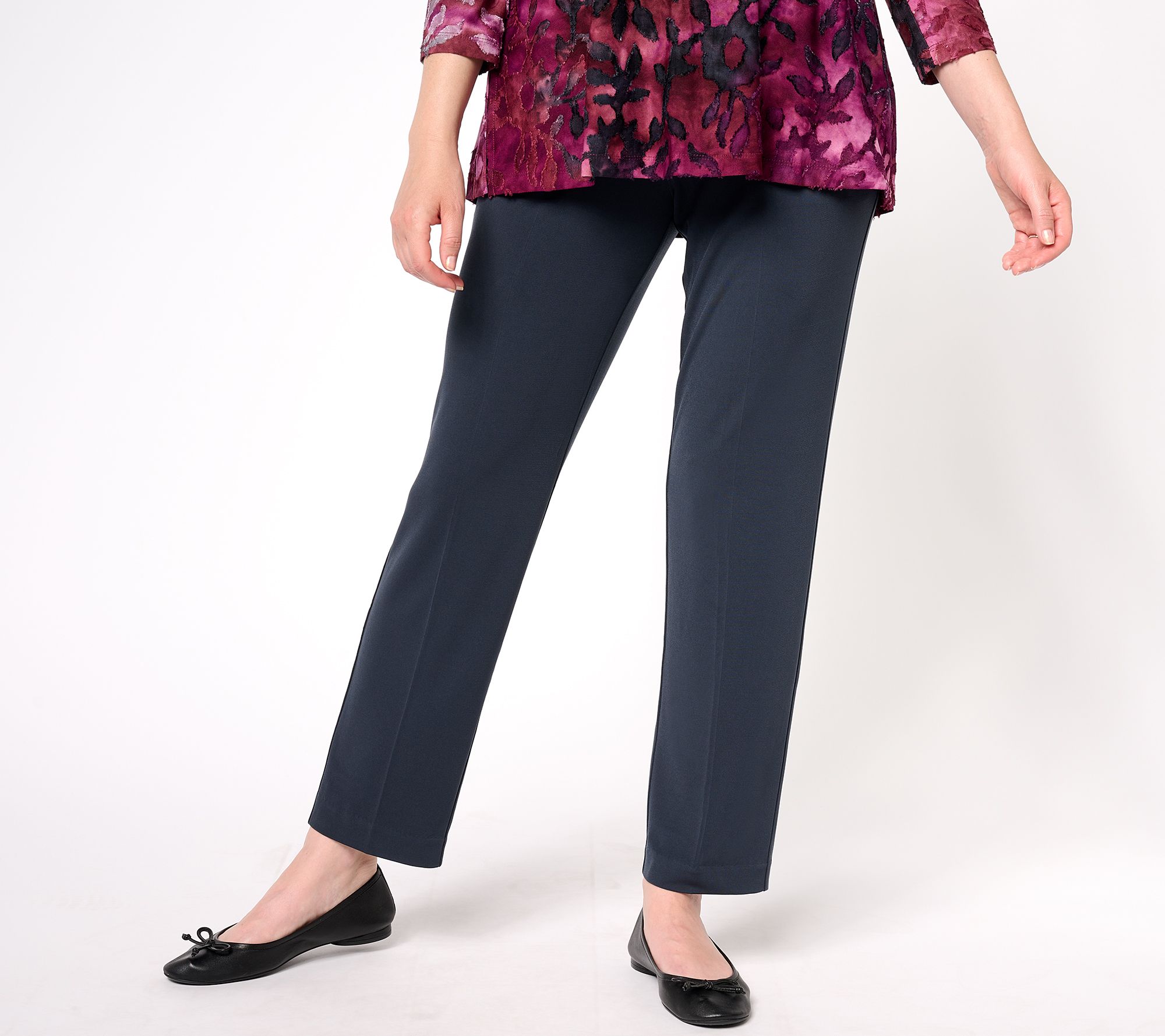 Susan Graver Modern Essentials Pet Liquid Knit Ava Slim Ankle Pant
