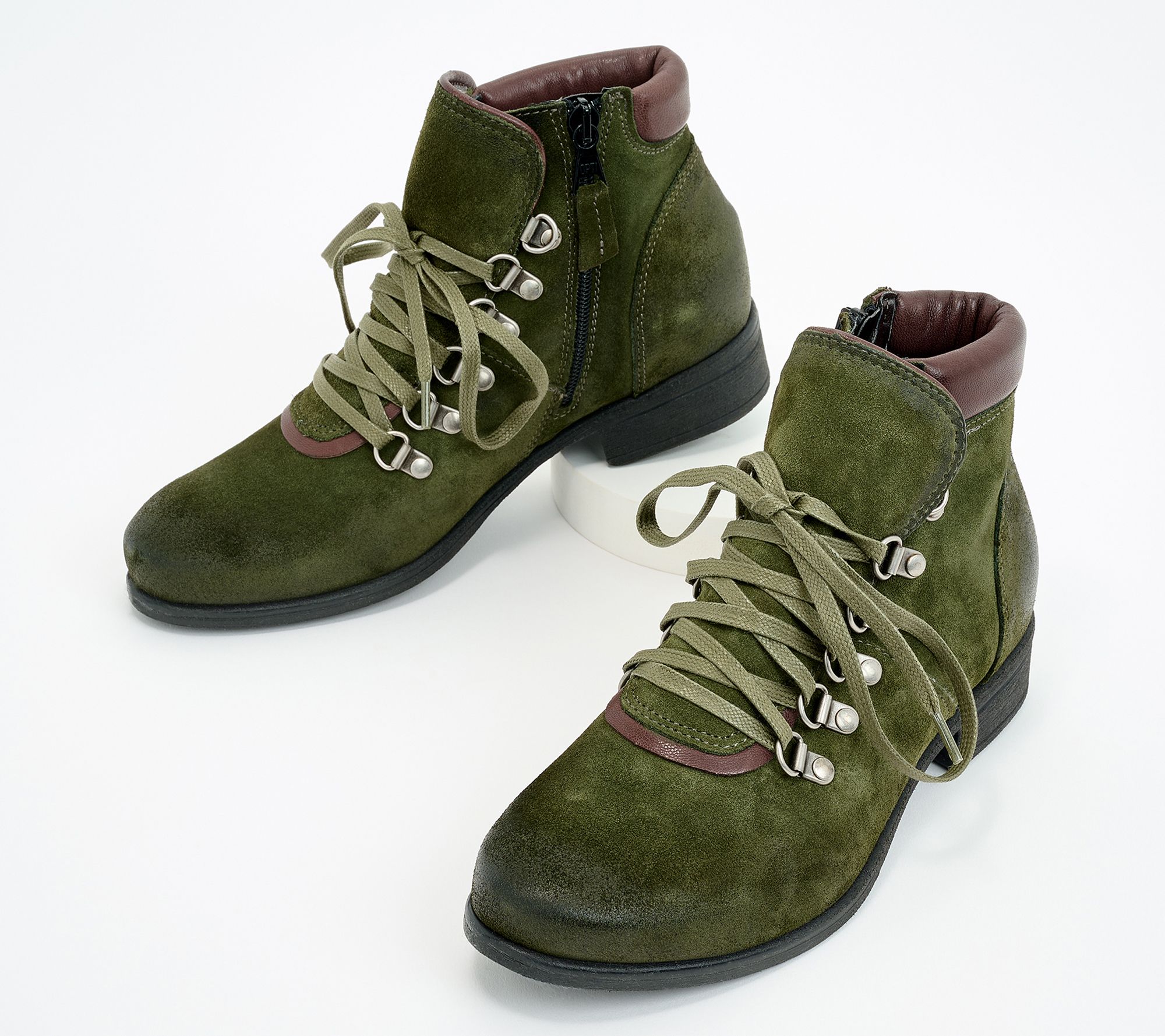 "As Is" Miz Mooz Wide Width Leather Lace-Up Boots - Steffy