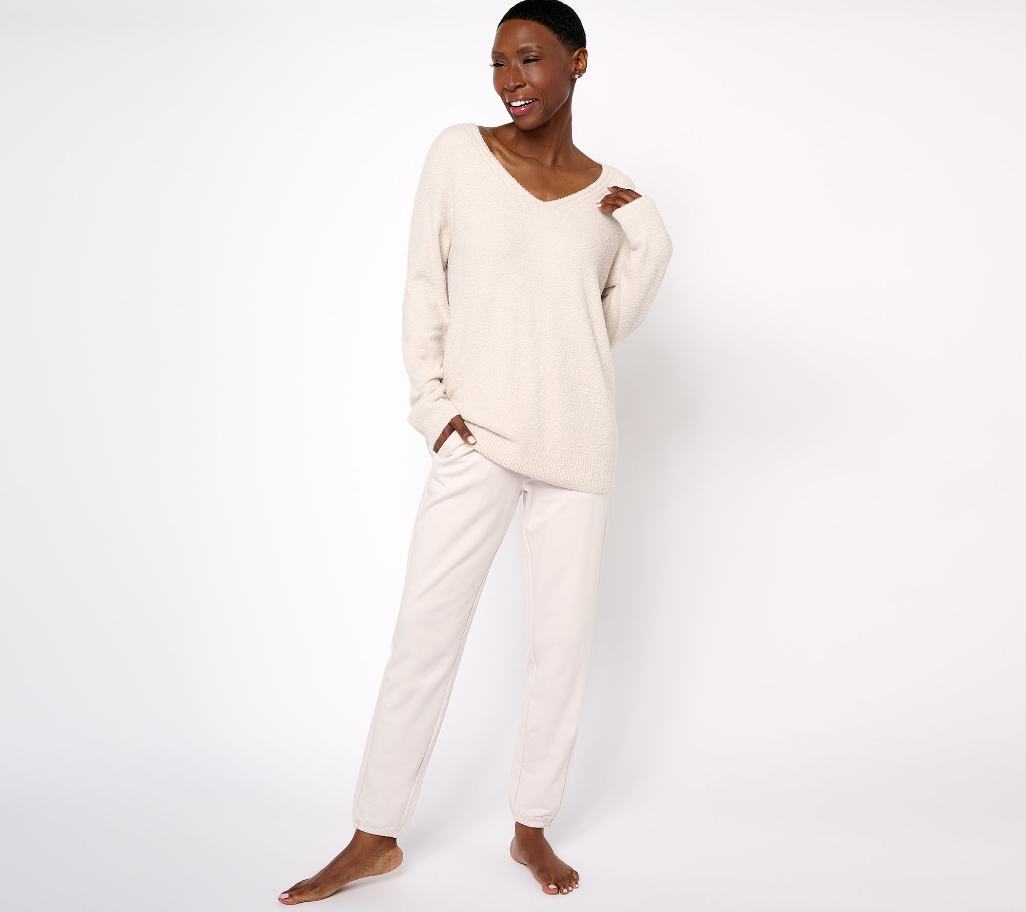 "As Is" Barefoot Dreams Tall CozyChic Lite Pullover & Lounge Pant Set
