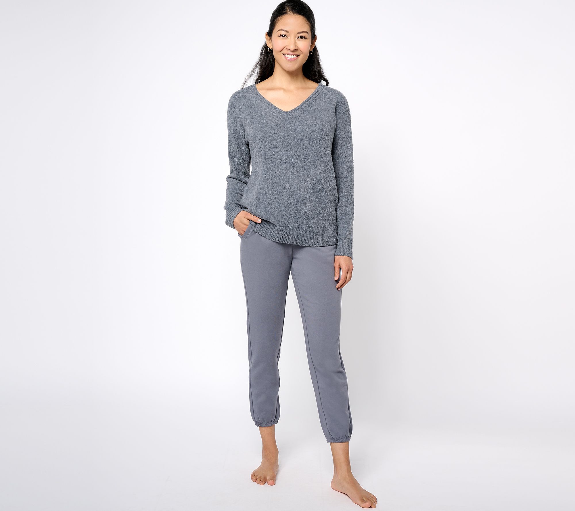 "As Is" Barefoot Dreams Tall CozyChic Lite Pullover & Lounge Pant Set