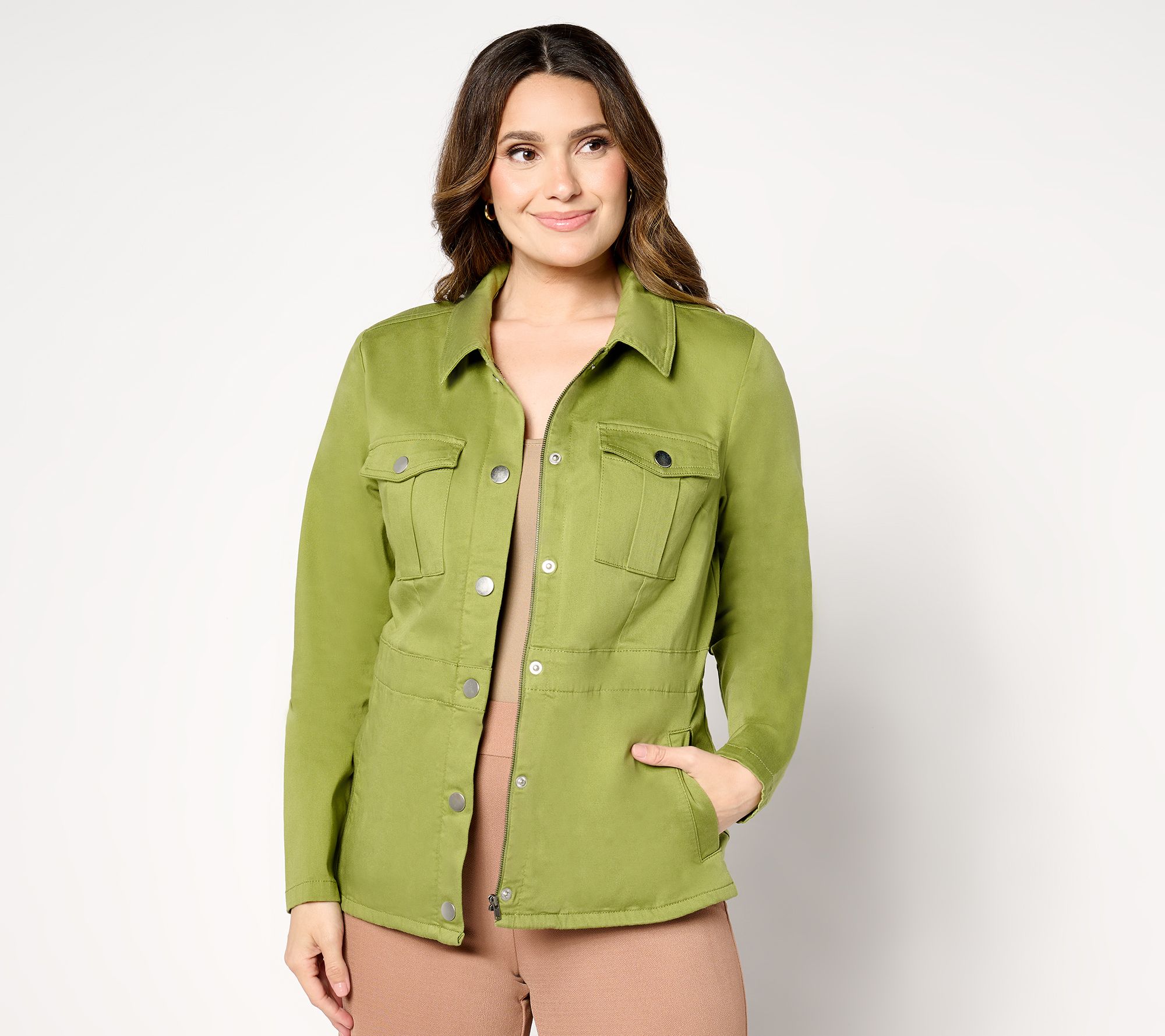 NWT QVC Du Jour Cropped Twill Jacket with purchases …