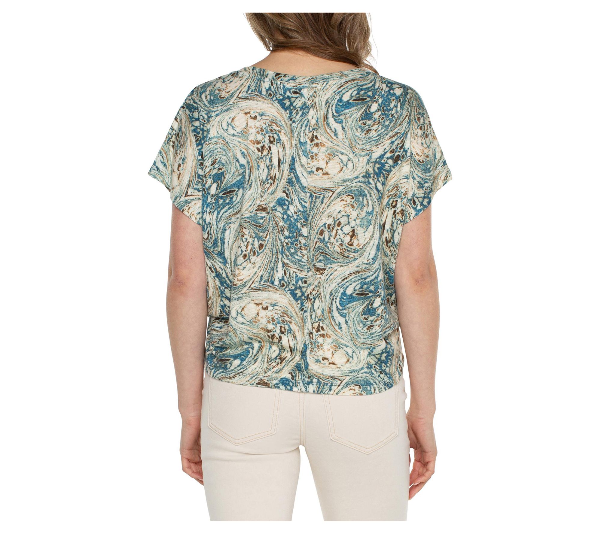 Liverpool Los Angeles Crew Neck Dolman Tee withTwist Front - QVC.com