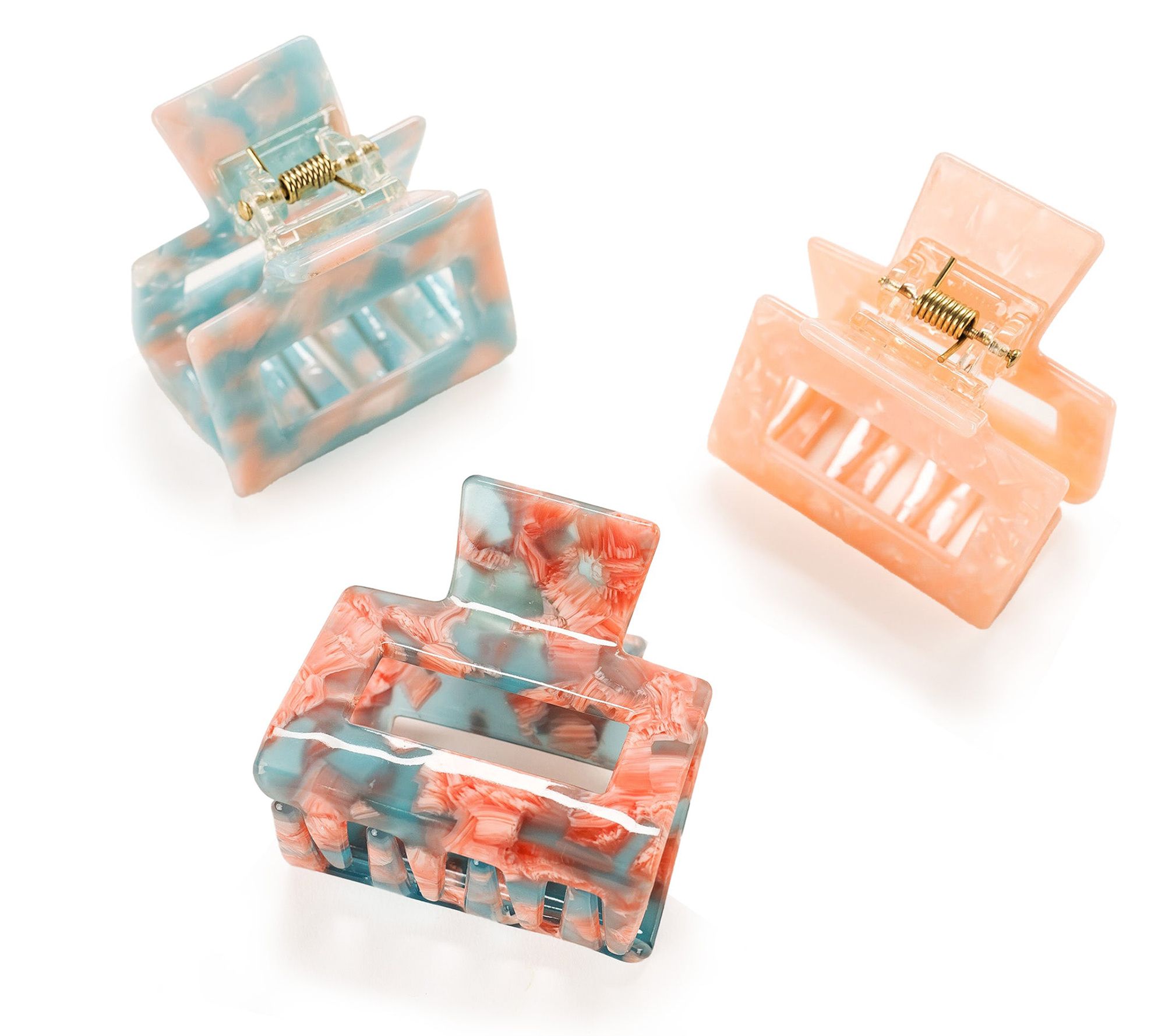 Violet & Brooks Acetate Marble Mini Hair Claw Clip Trio