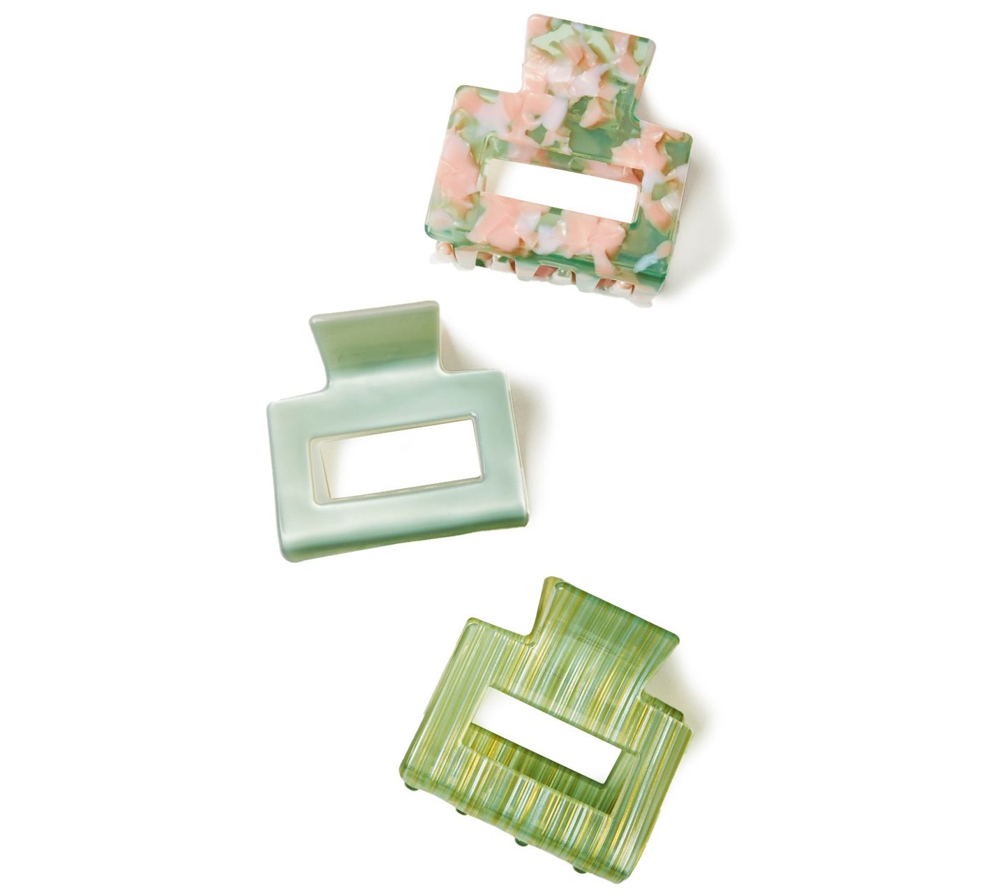 Violet & Brooks Acetate Marble Mini Hair Claw Clip Trio