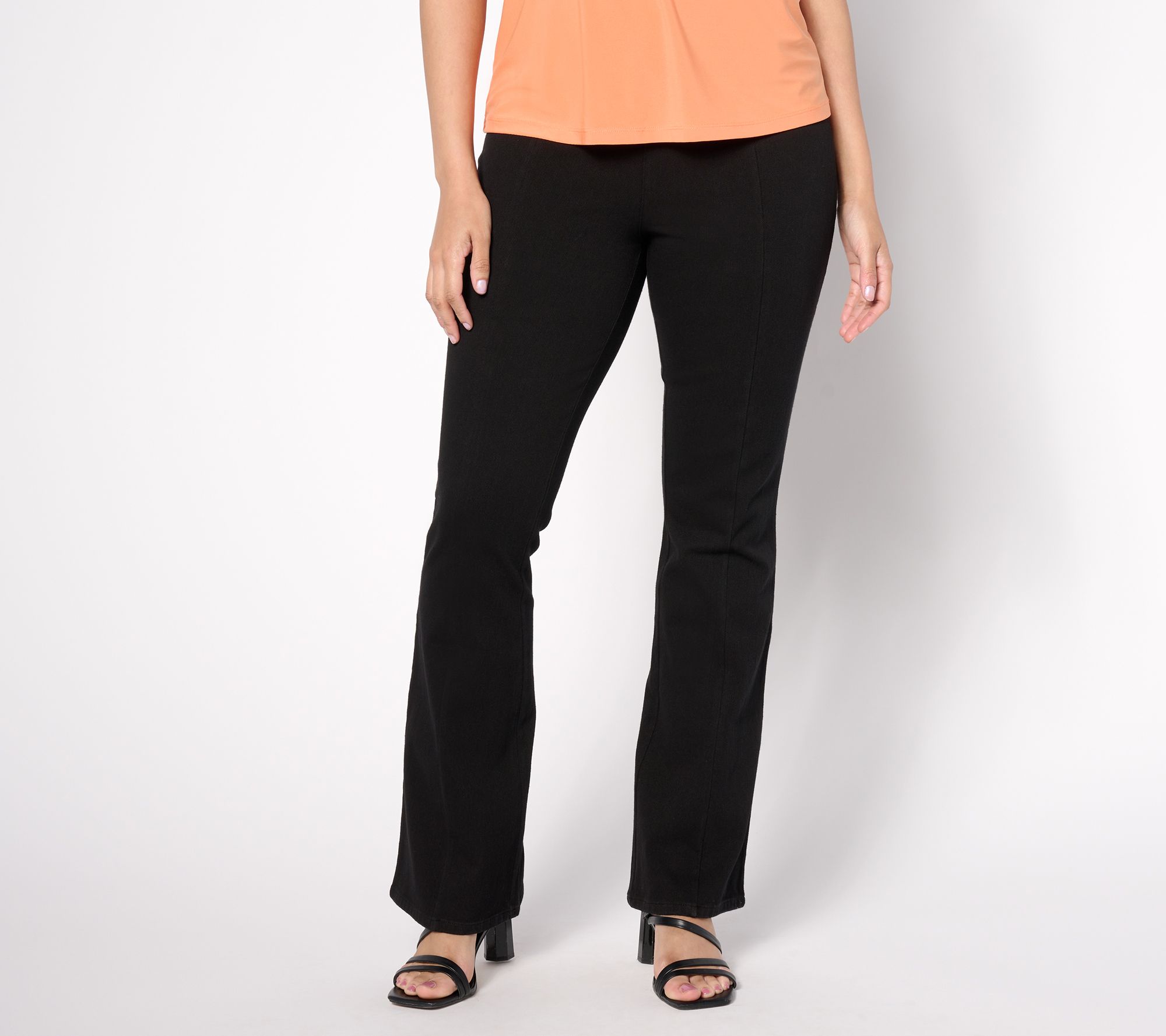 "As Is" Women with Control Prime Stretch Denim Petite Bootcut Pants