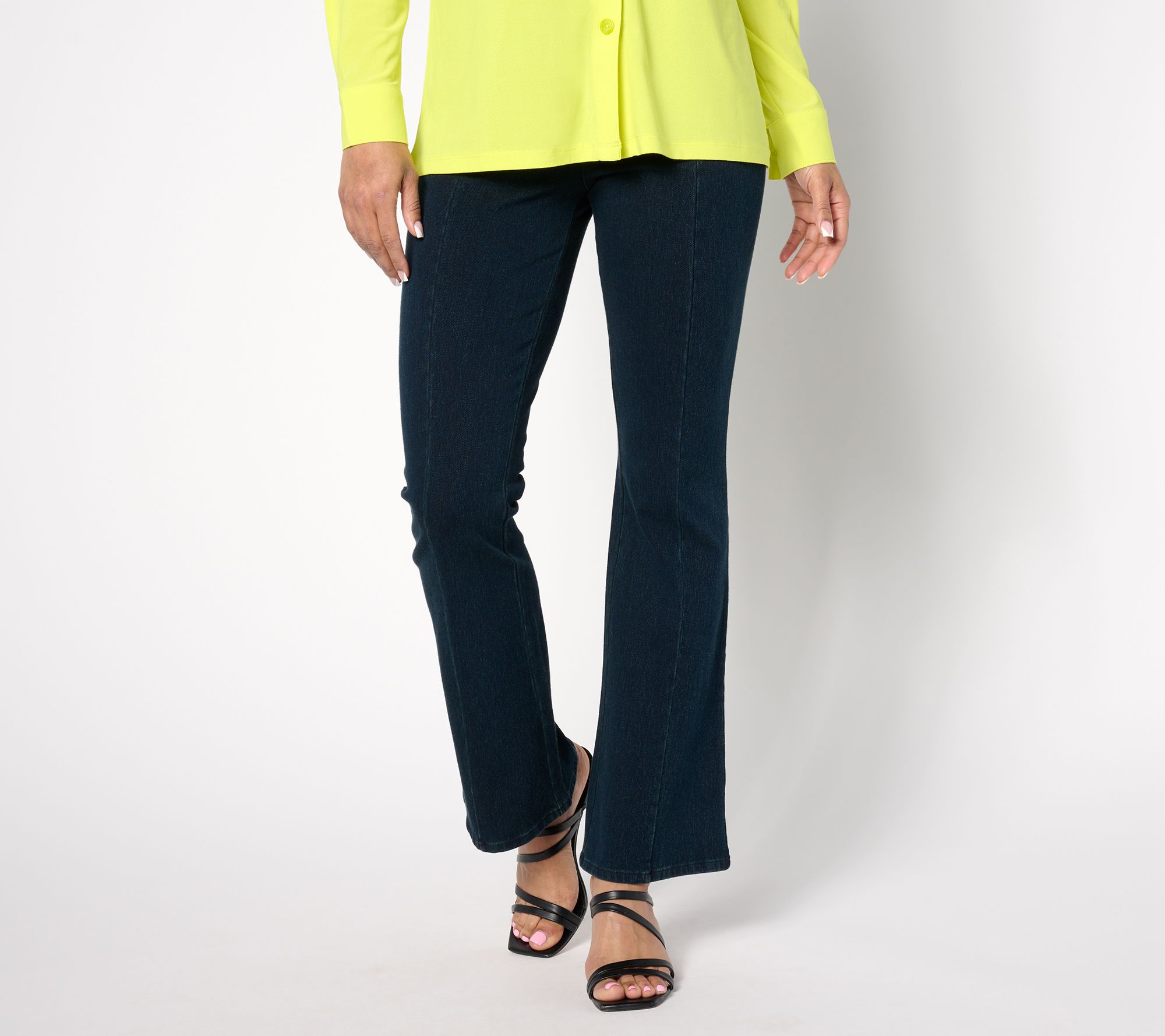 "As Is" Women with Control Prime Stretch Denim Petite Bootcut Pants