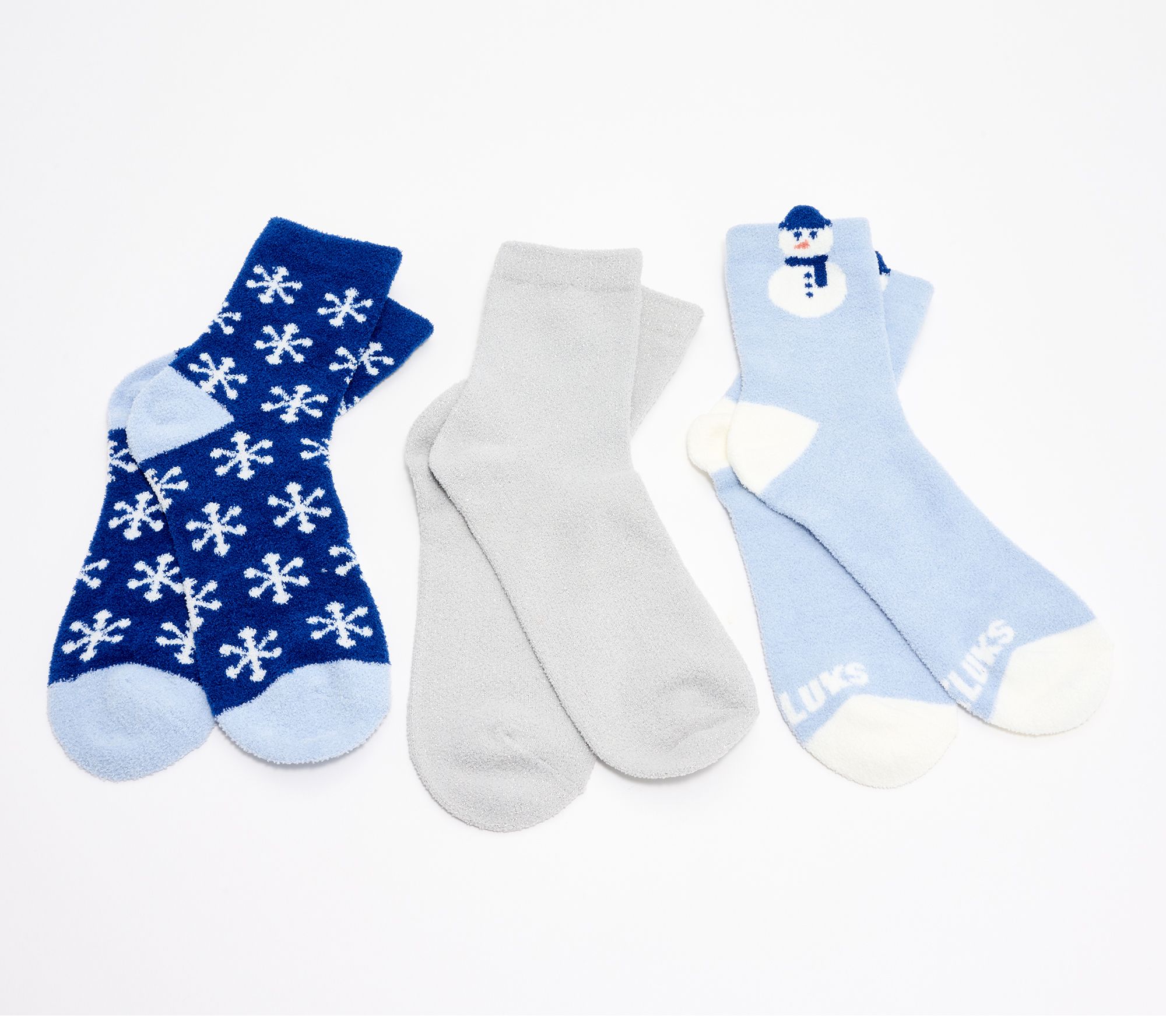 MUK LUKS Set of 3 Holiday Icon Socks