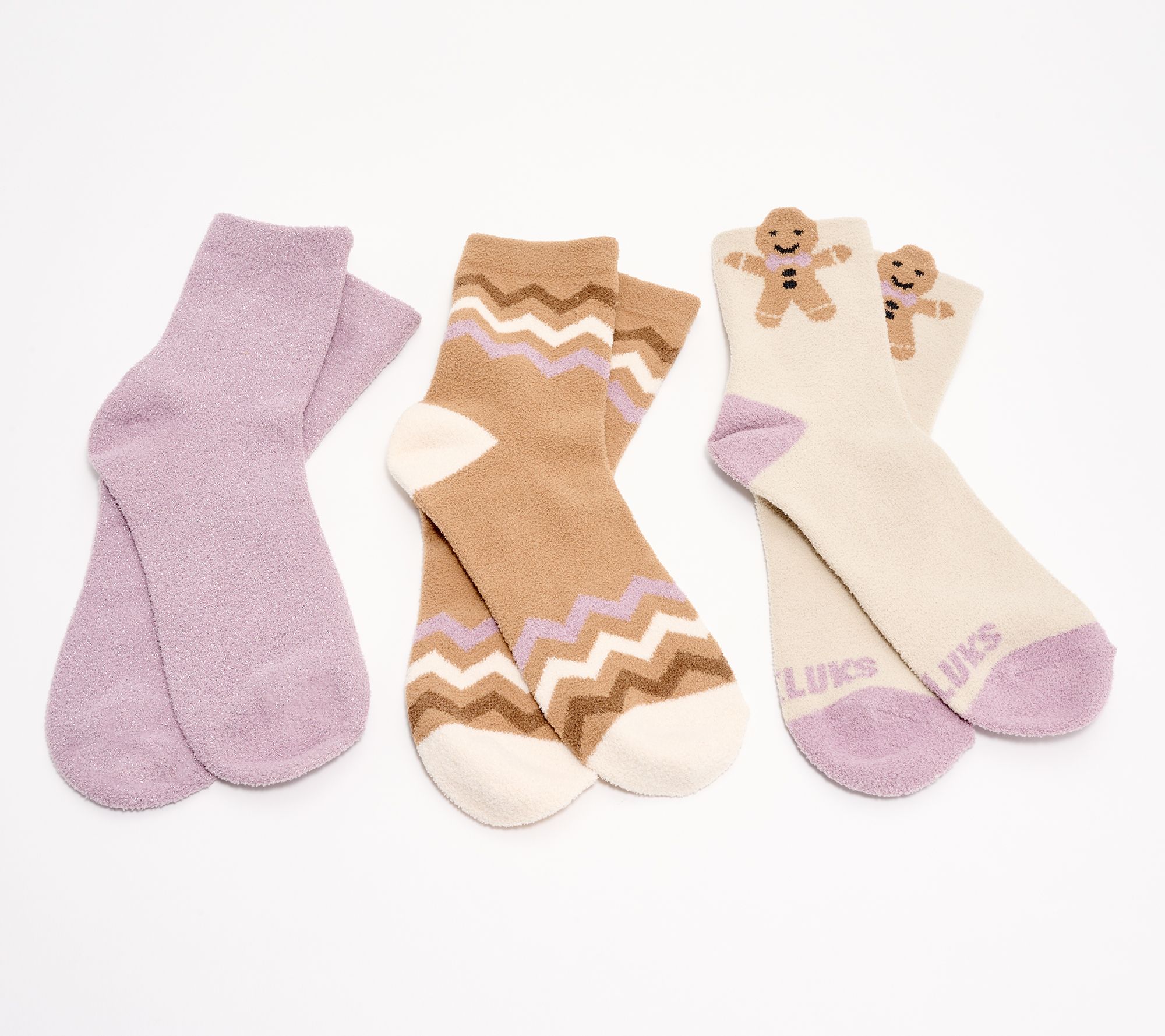 MUK LUKS Set of 3 Holiday Icon Socks