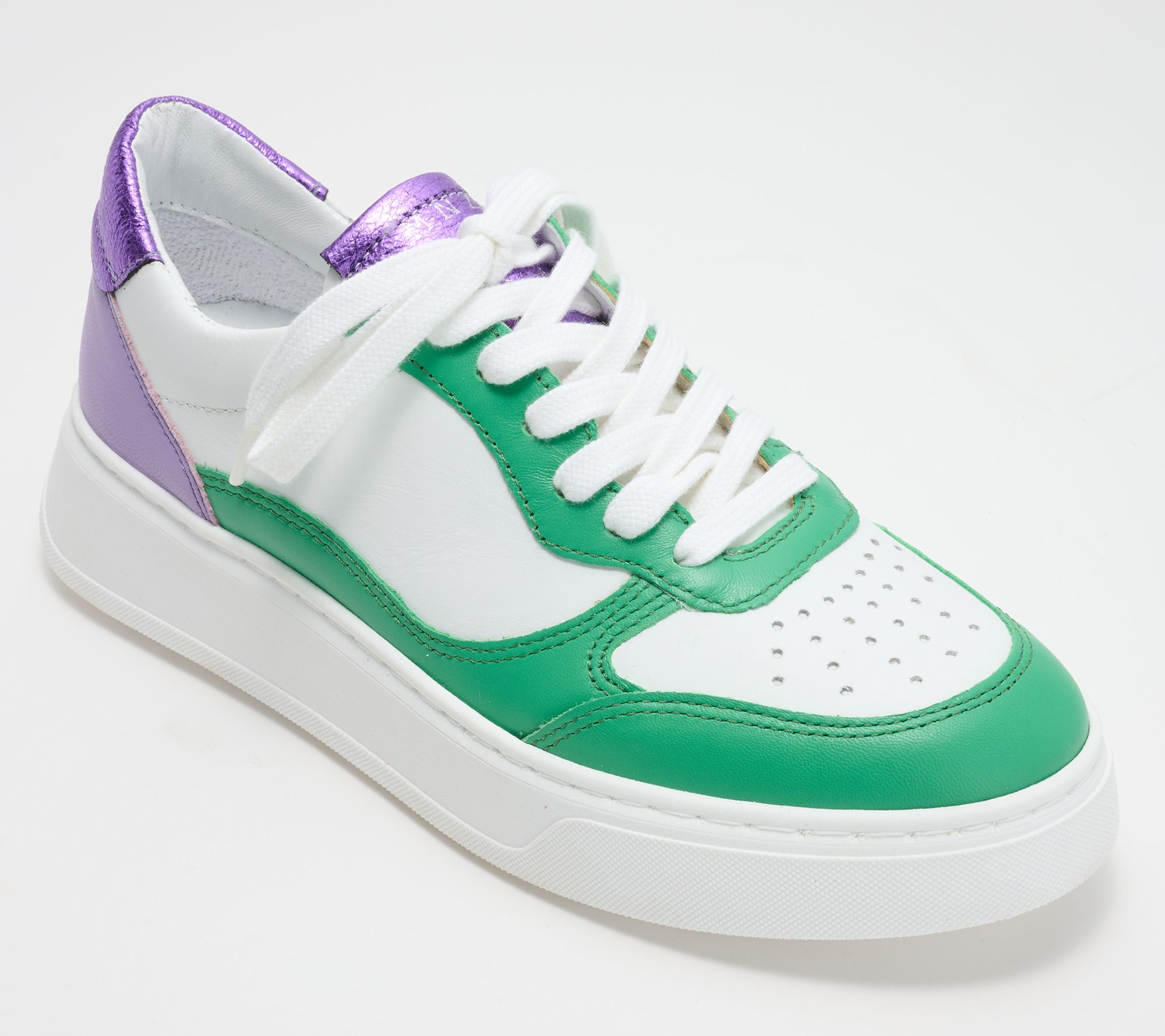 "As Is" Miz Mooz Leather Lace-Up Sneakers - Torie
