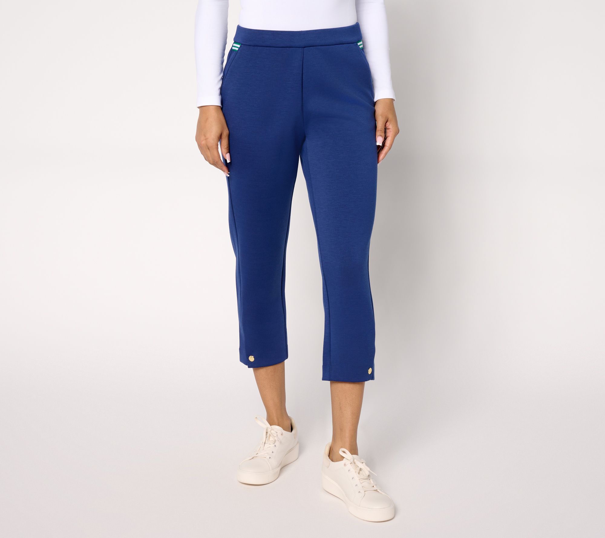 Isaac Mizrahi Live! Tall Clubhouse Scuba Knit Crop Pants