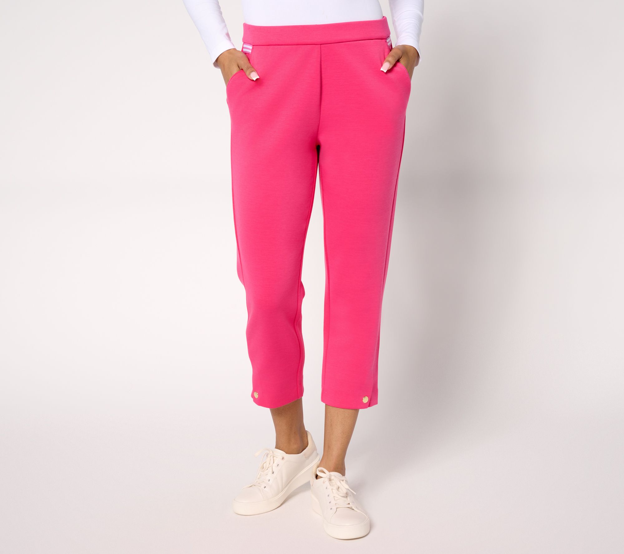 Isaac Mizrahi Live! Tall Clubhouse Scuba Knit Crop Pants
