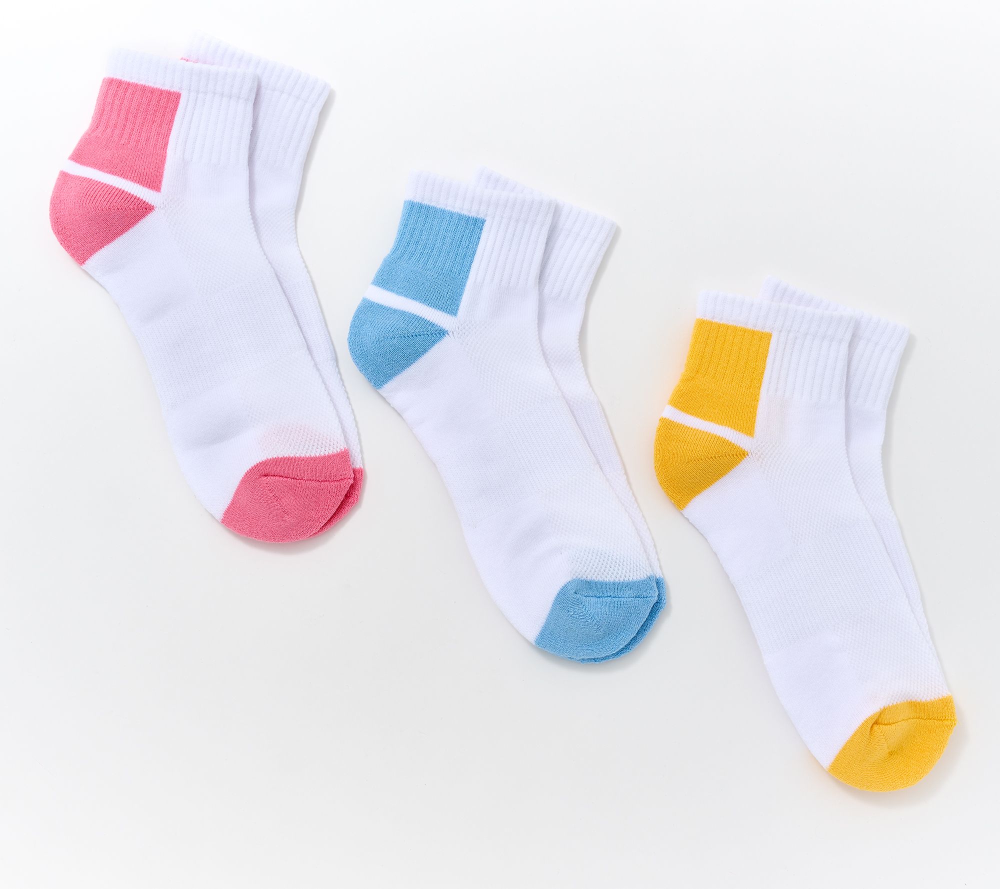 Complliments Set of 3 Ankle Rib Colorblock Socks