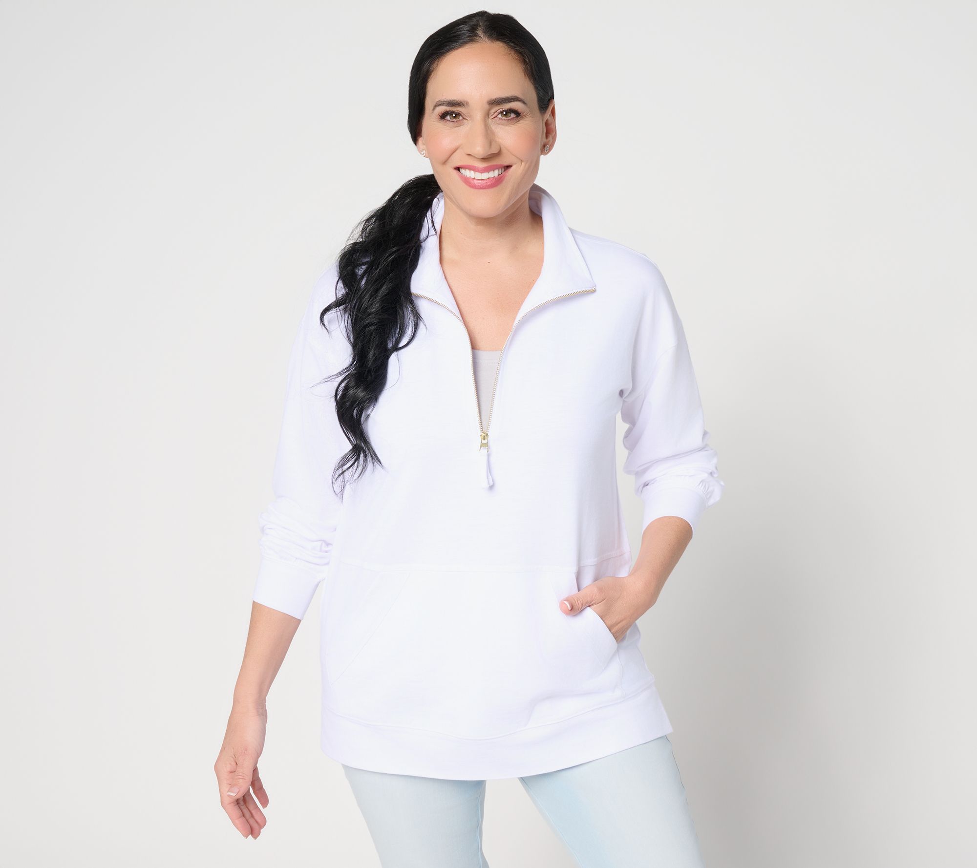 Belle by Kim Gravel Half Zip Kanga Top