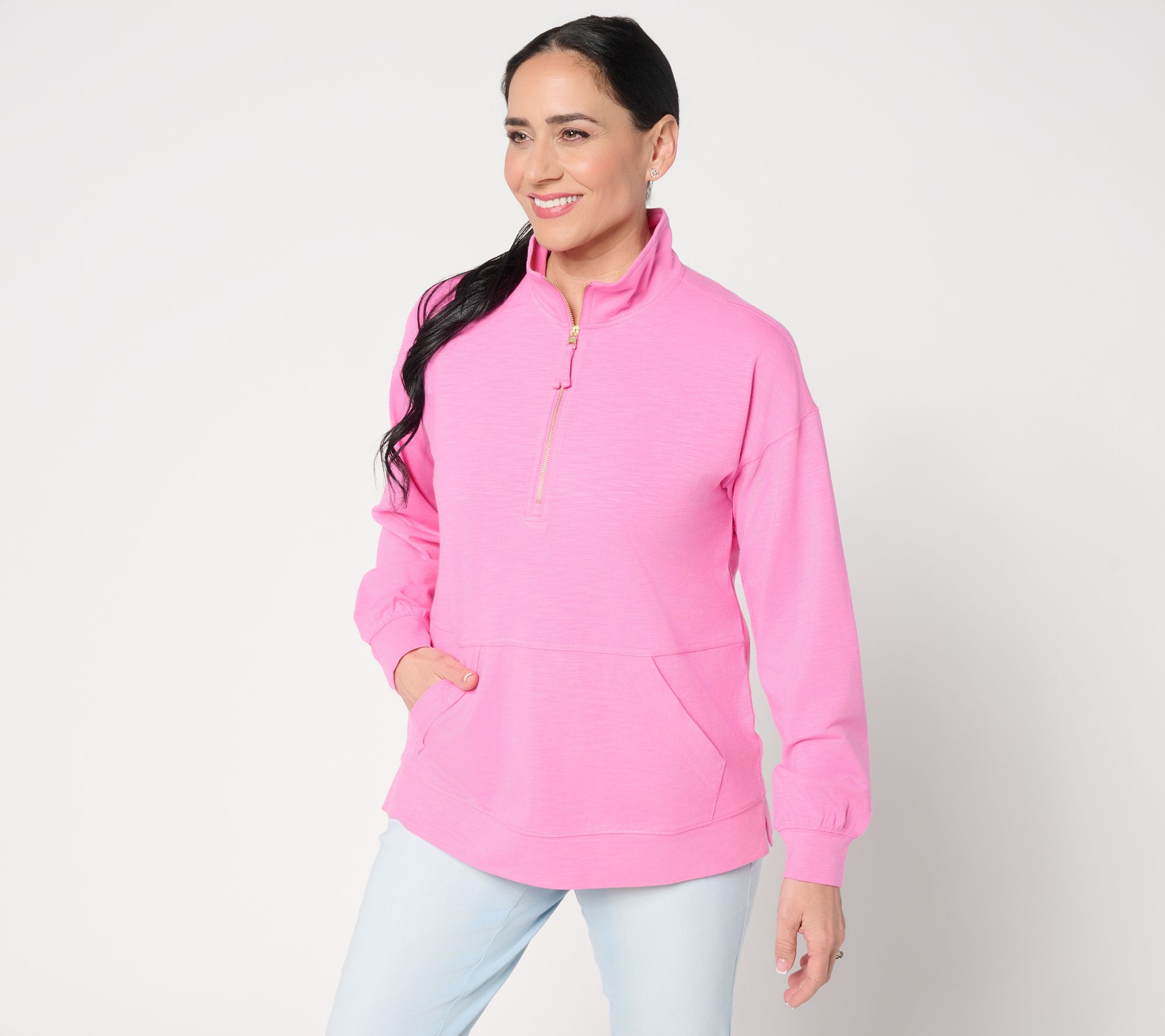 Belle by Kim Gravel Half Zip Kanga Top