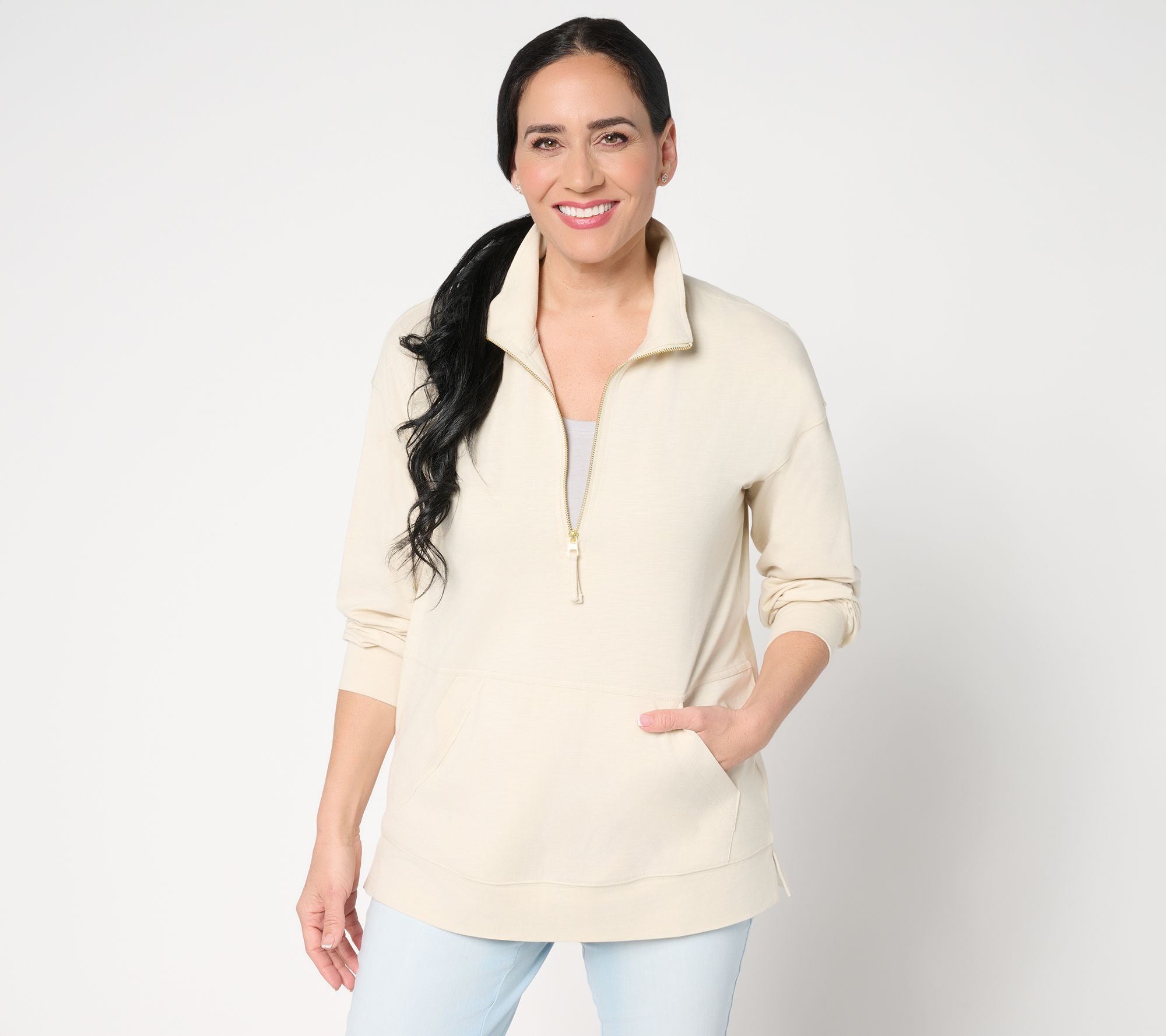 Belle by Kim Gravel Half Zip Kanga Top