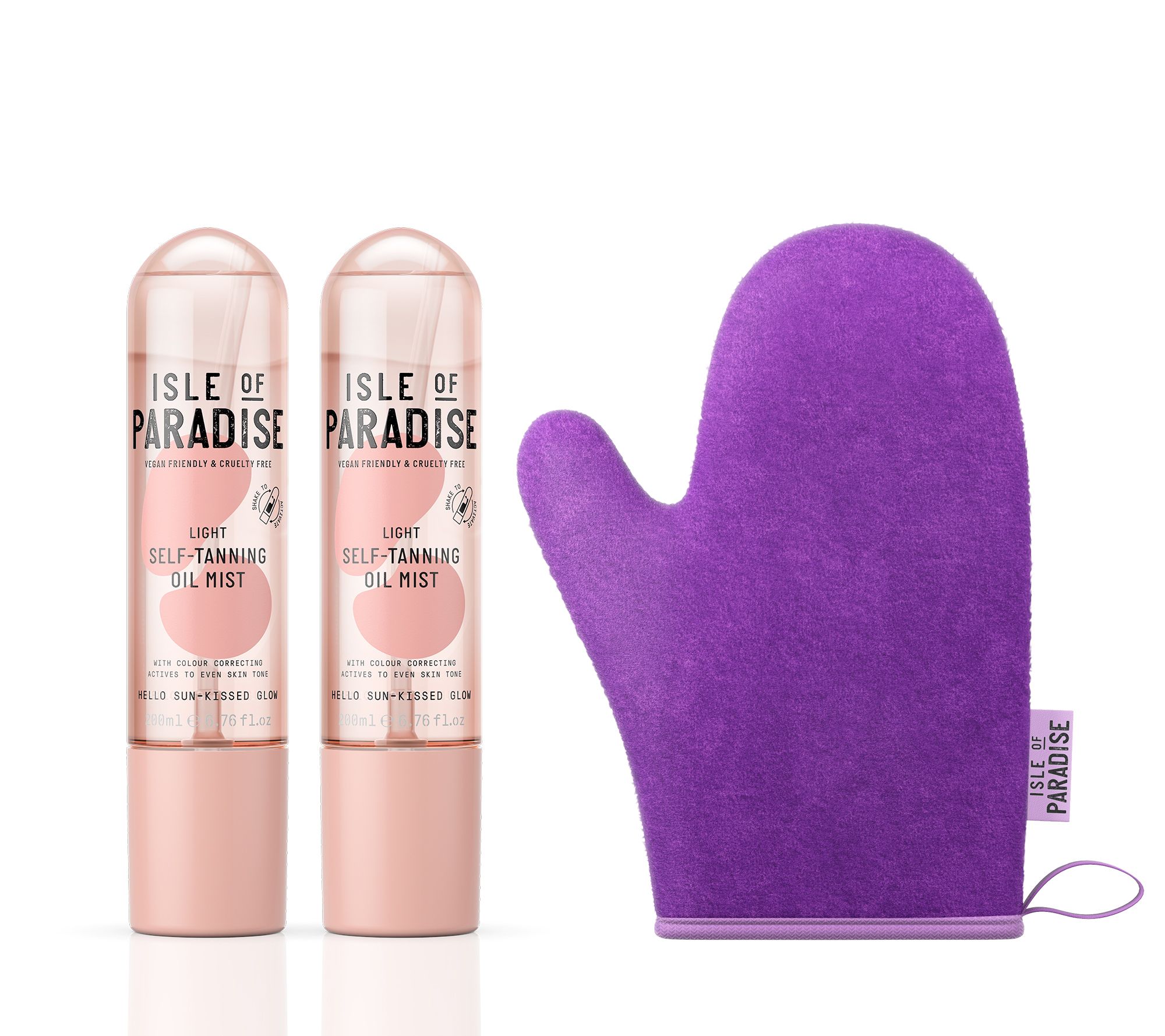 Isle of Paradise Self-Tanning Oil Mist 6.76oz Duo with Mitt
