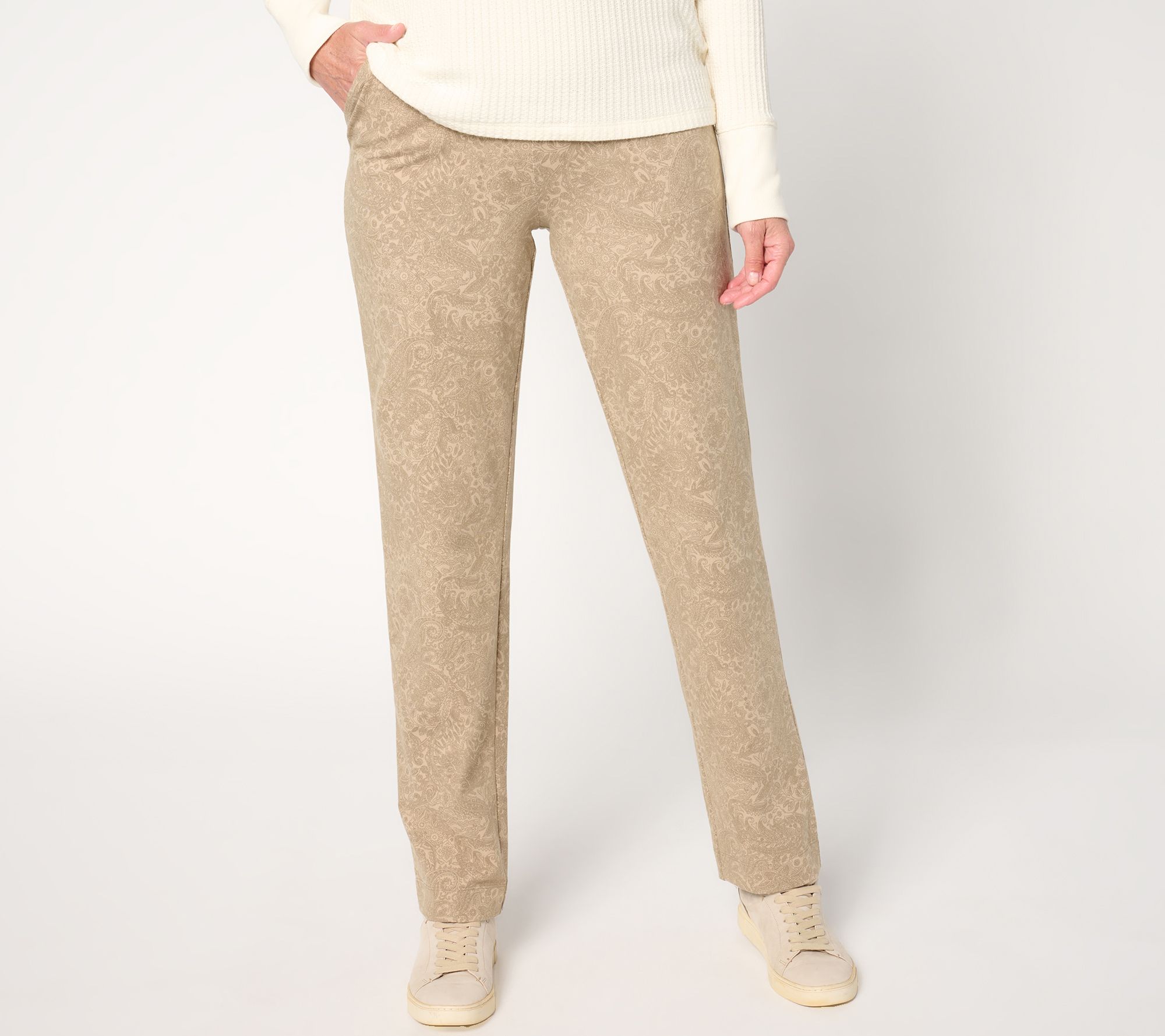 "As Is" Denim & Co. Regular Any Day Duo Stretch Straight Leg Pant